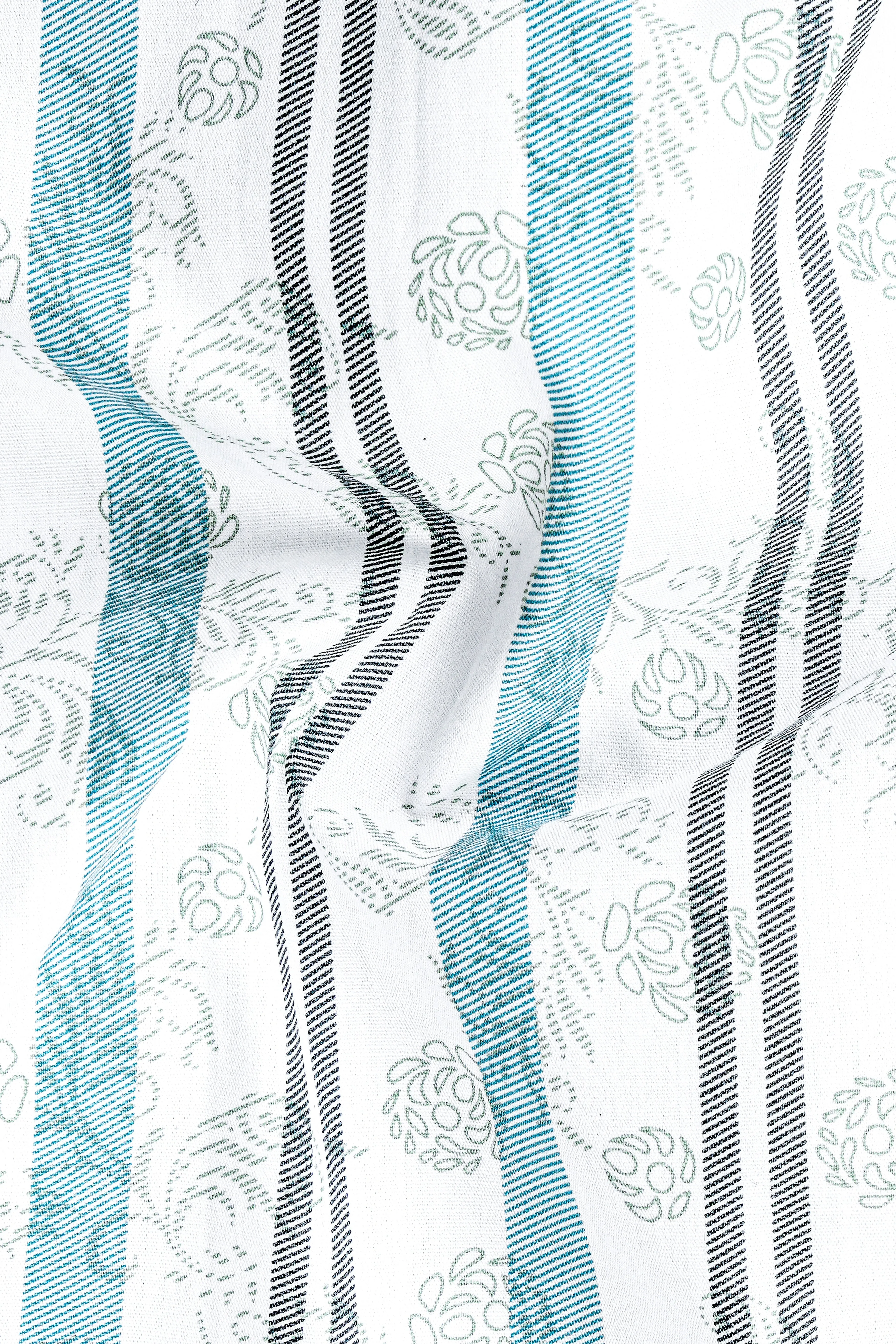 Bright white And Opaque Blue Subtle Sheen Striped Super Soft Premium Cotton Shirt sold by French Crown product image thumbnail 2