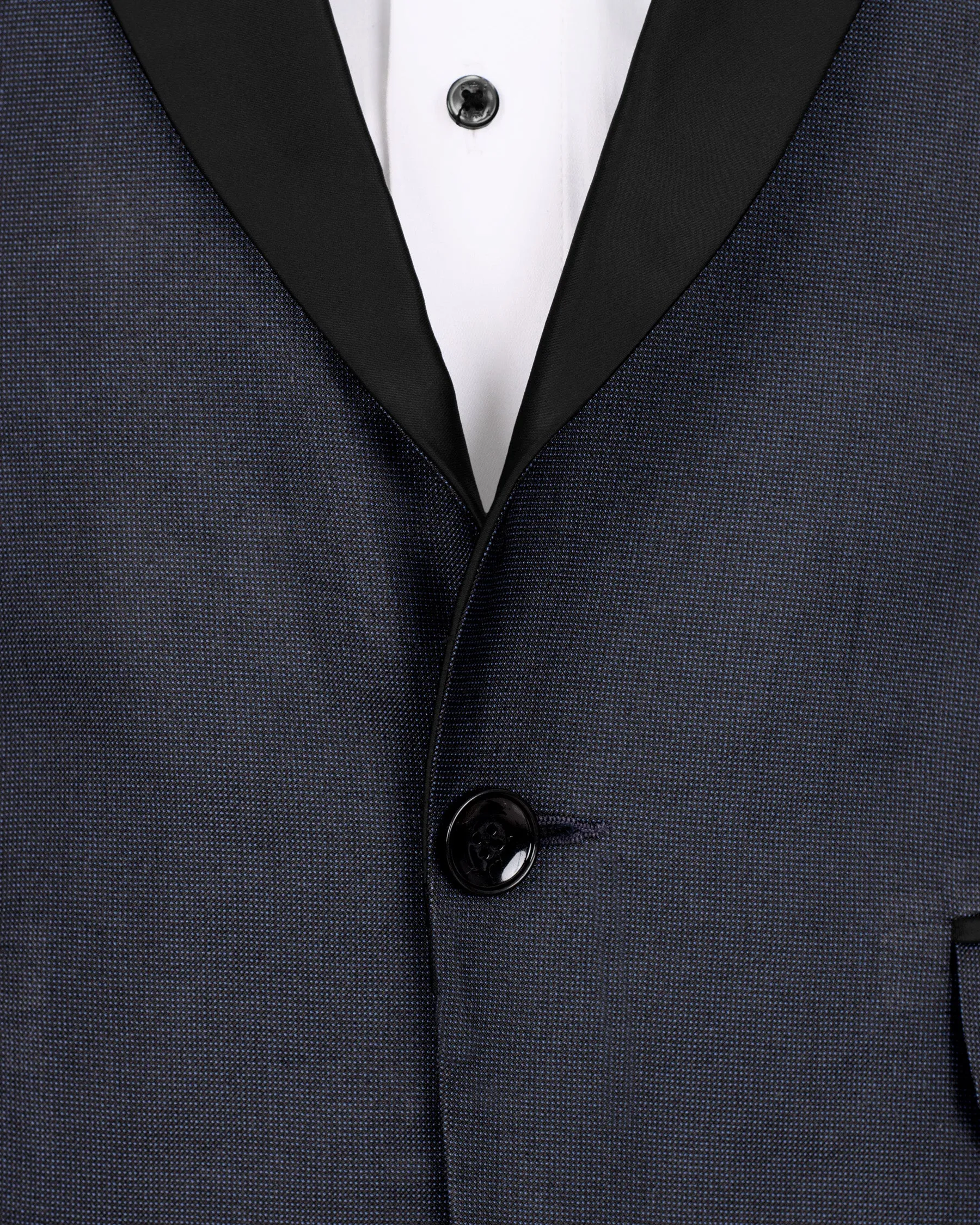 Tangaroa Blue Wool Rich Tuxedo Blazer sold by French Crown product image thumbnail 4