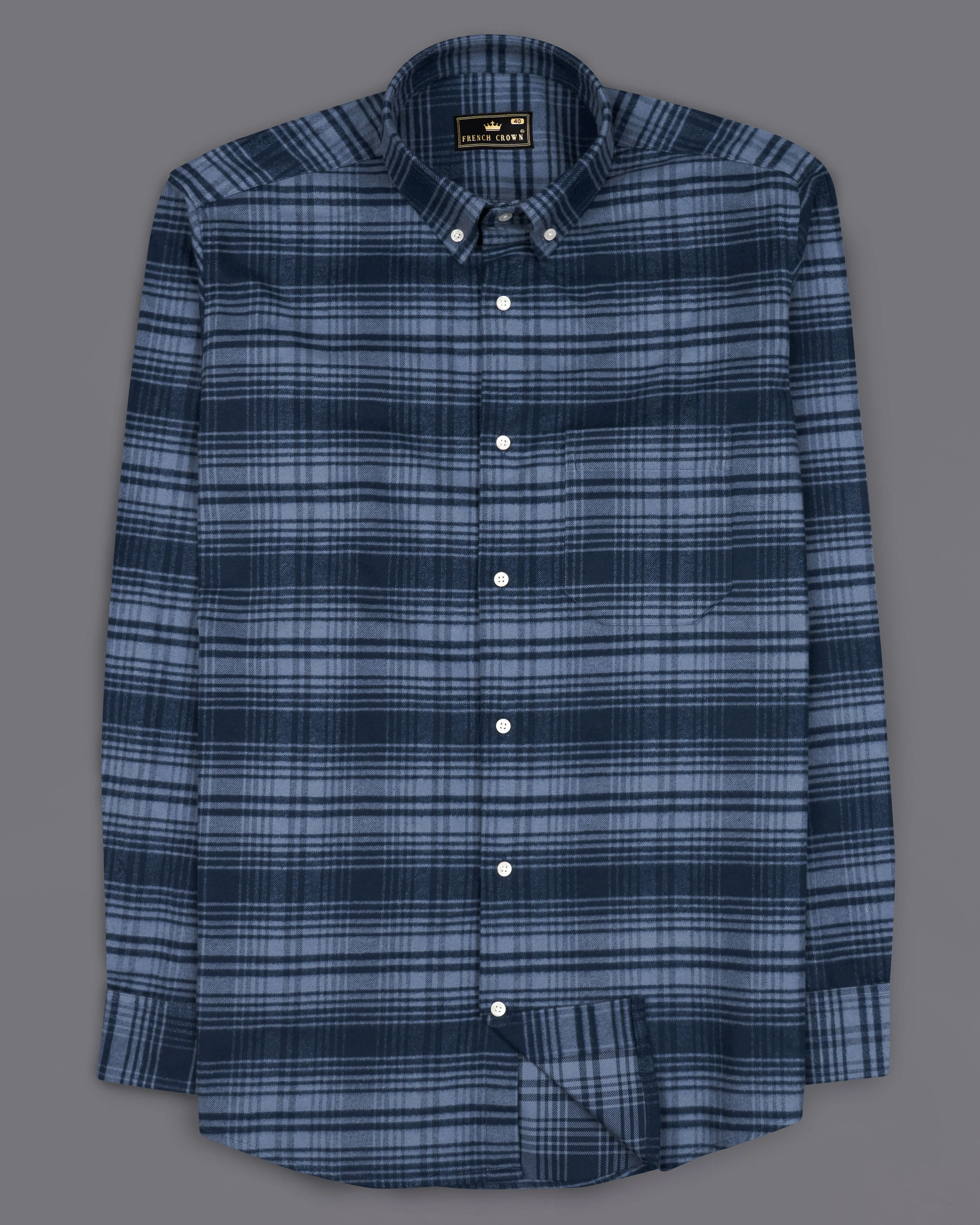 Mirage with Regent Blue Checkered Flannel Shirt sold by French Crown product image thumbnail 5