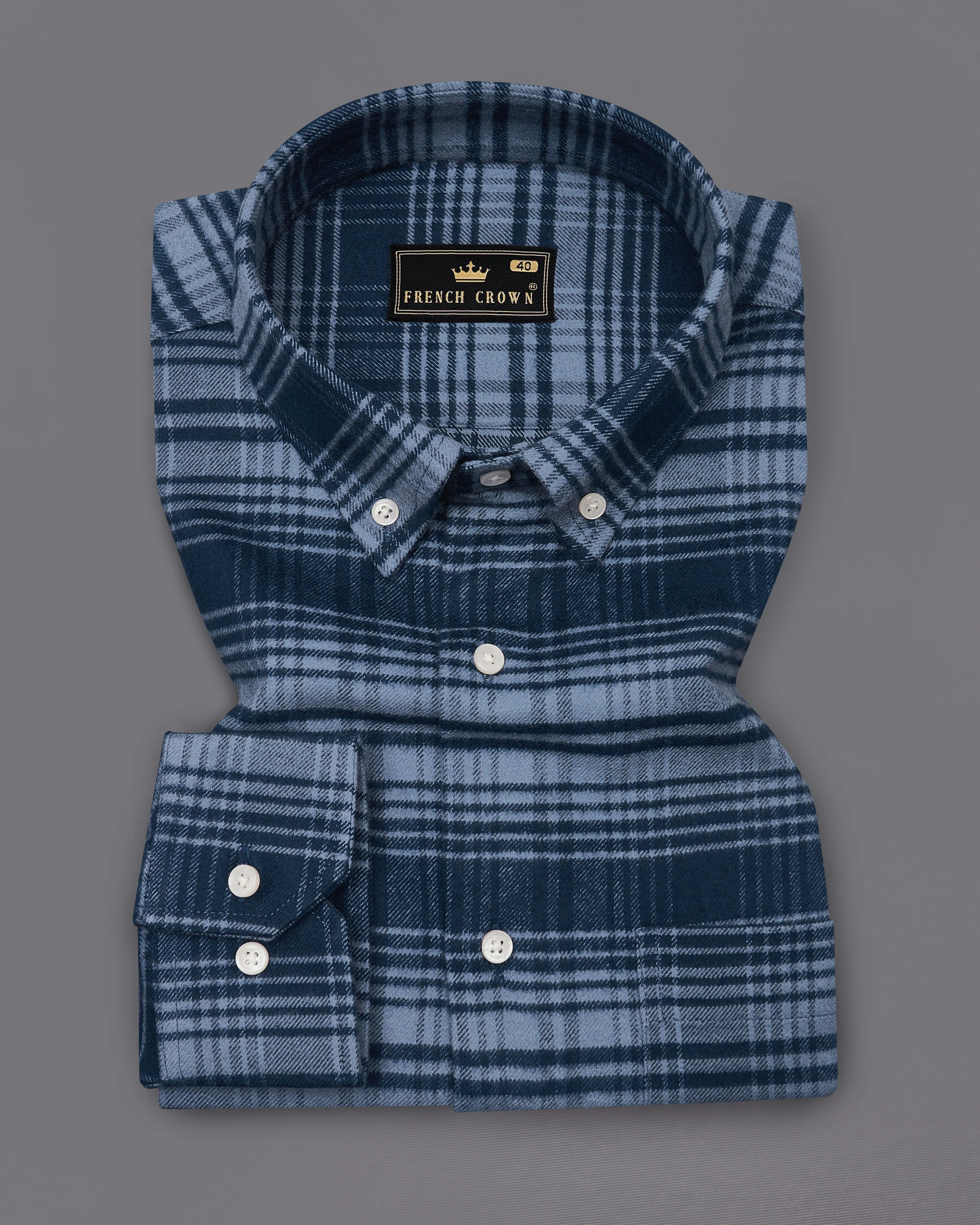 Mirage with Regent Blue Checkered Flannel Shirt sold by French Crown product image thumbnail 3