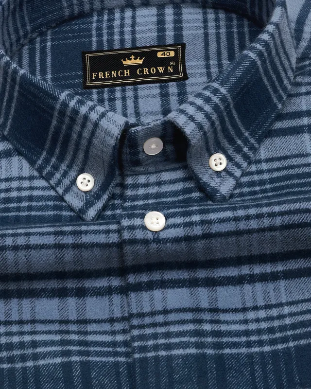 Mirage with Regent Blue Checkered Flannel Shirt sold by French Crown