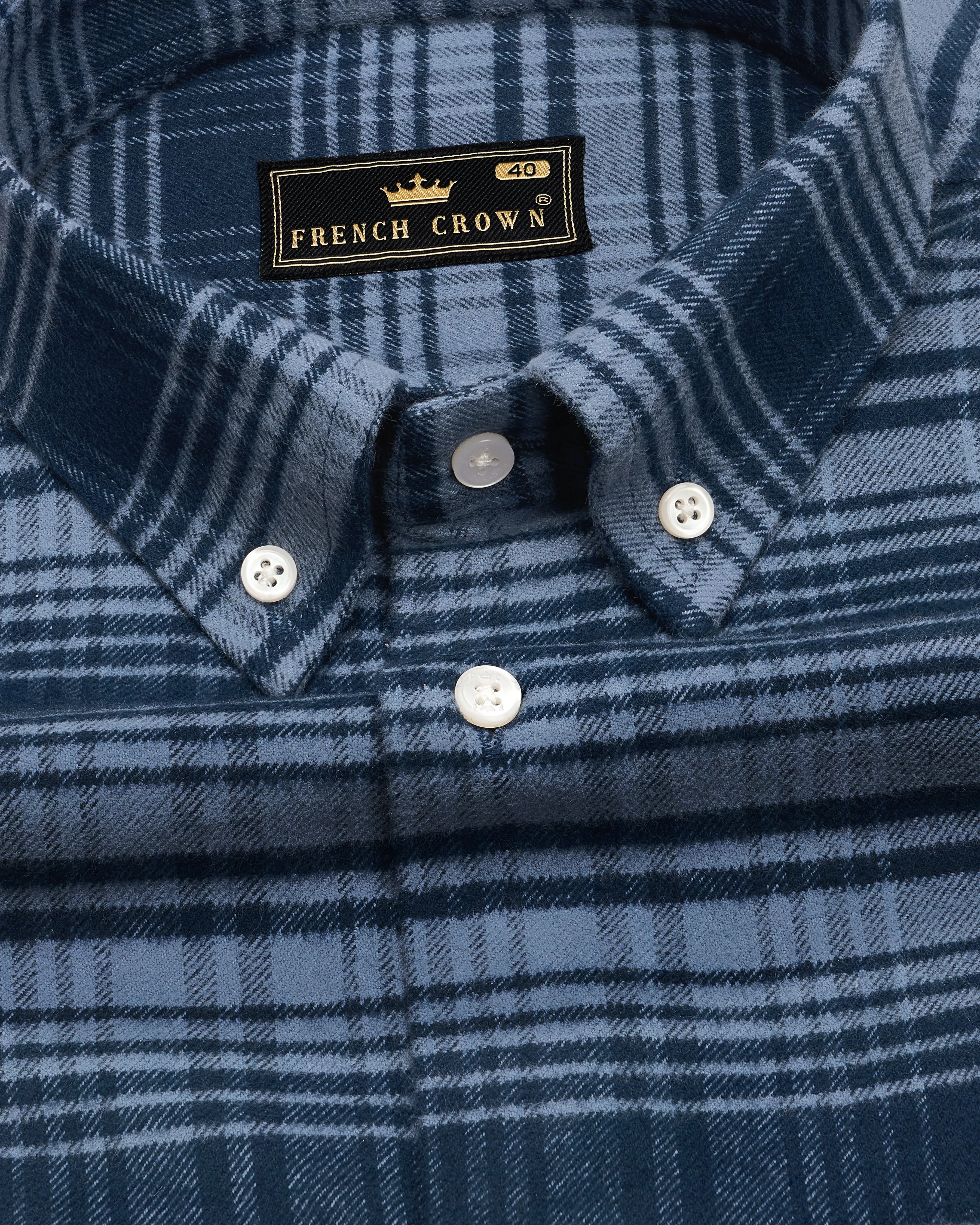 Mirage with Regent Blue Checkered Flannel Shirt sold by French Crown