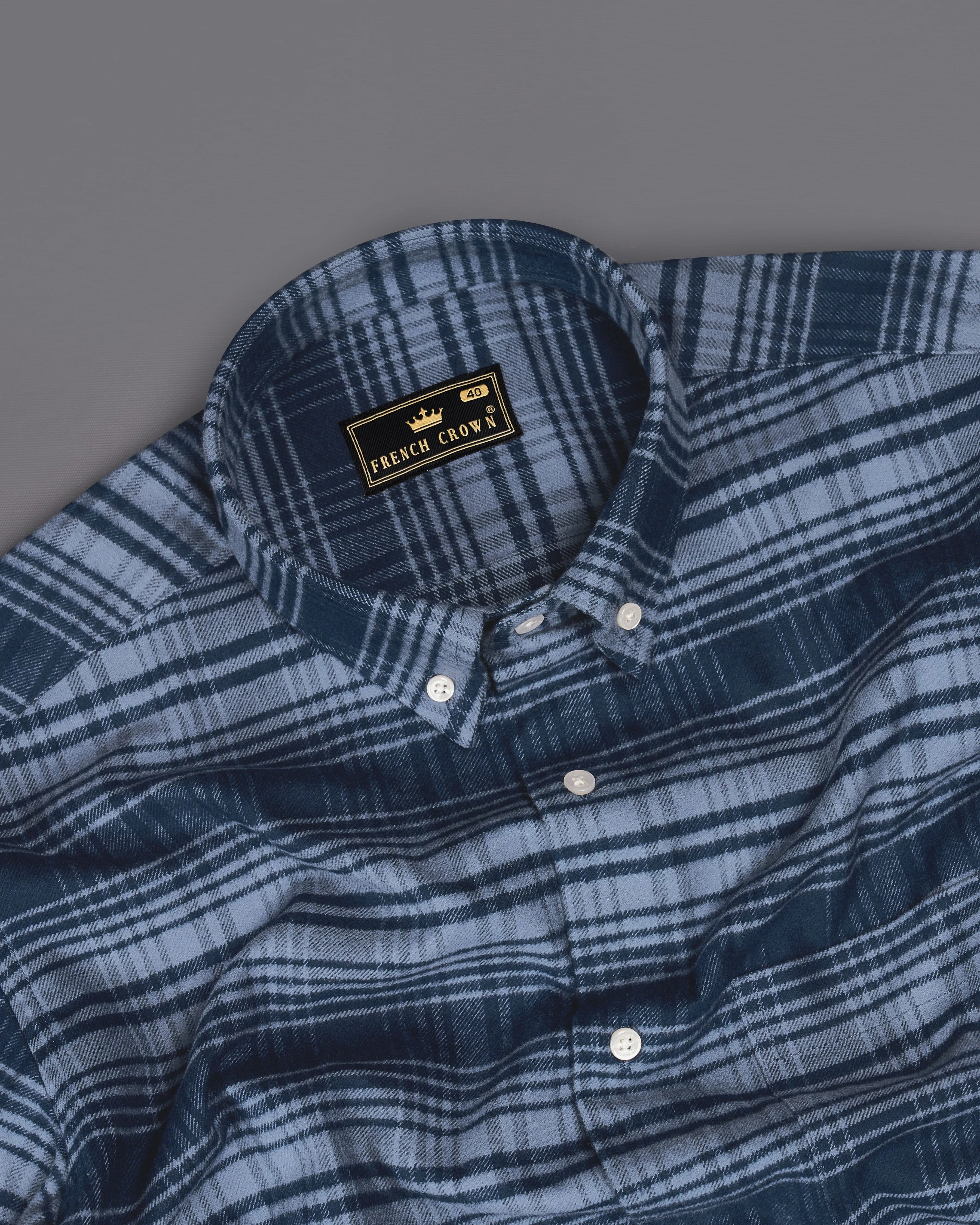 Mirage with Regent Blue Checkered Flannel Shirt sold by French Crown product image thumbnail 4
