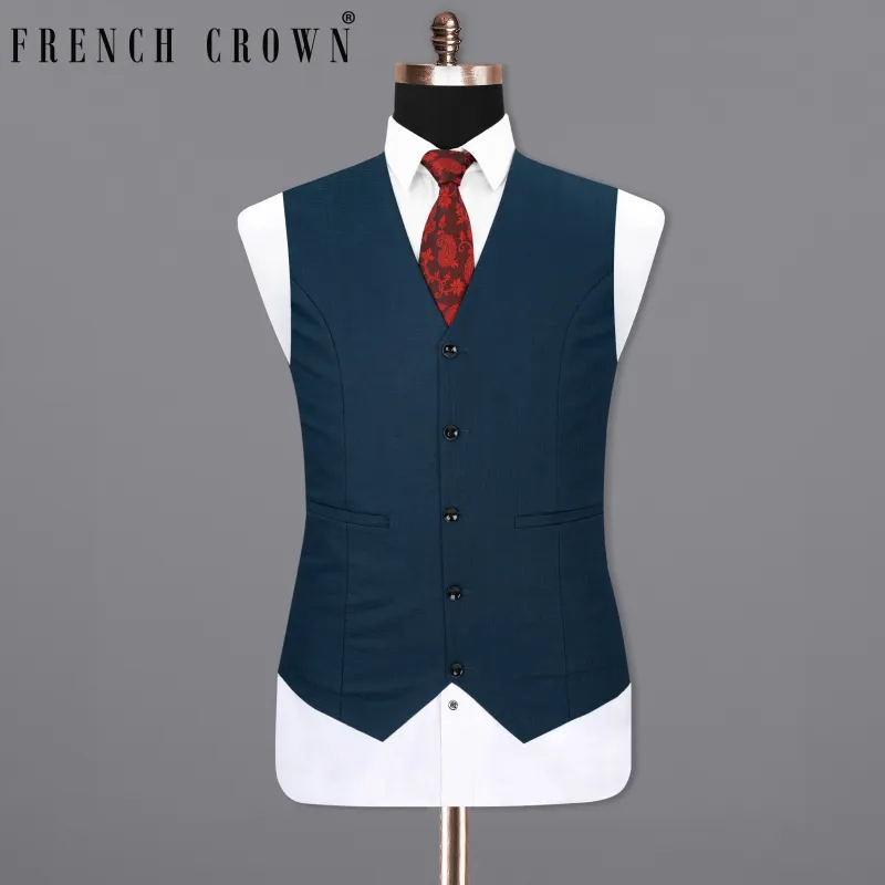 Mirage Blue Checkered Waistcoat sold by French Crown