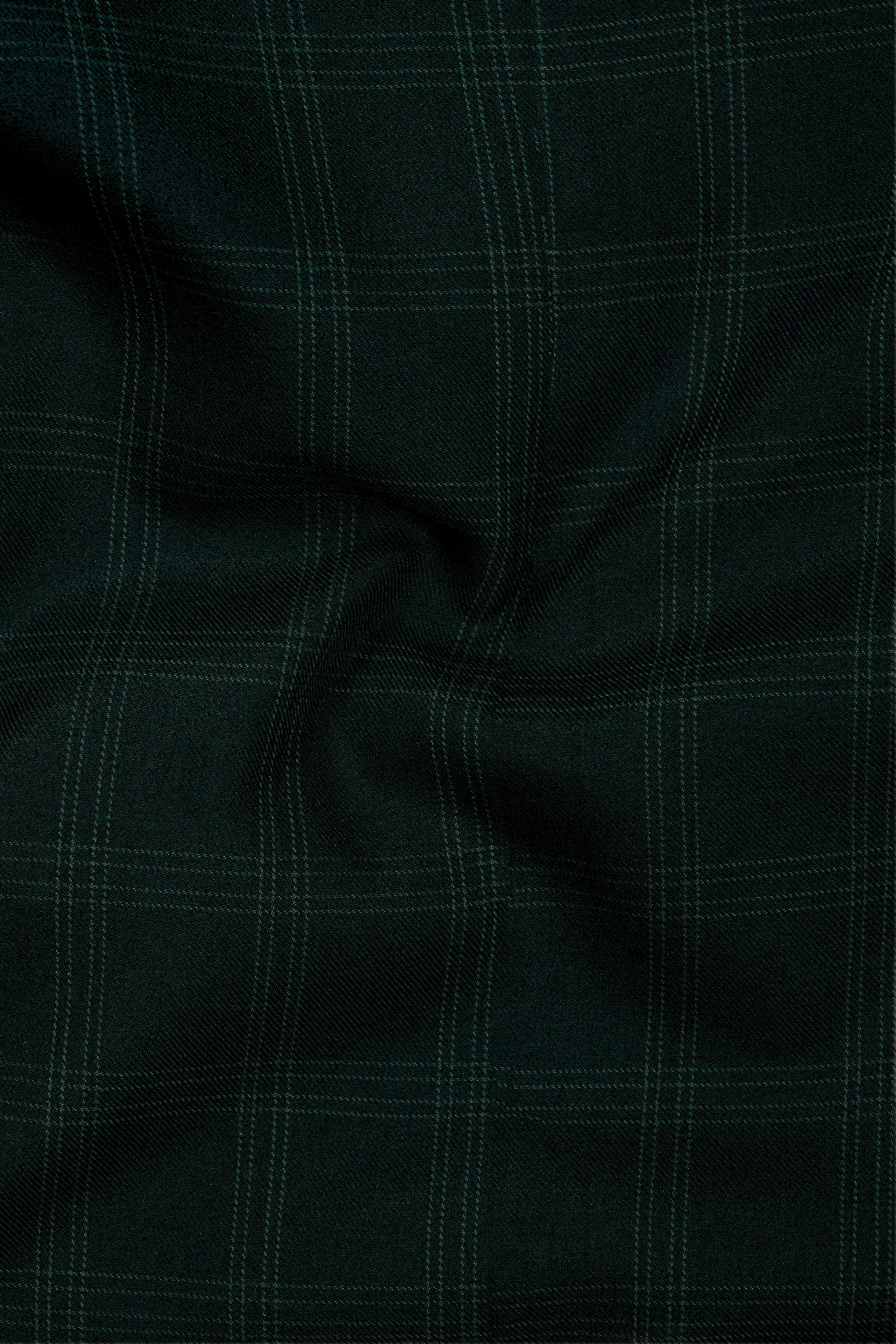 Zeus Green Plaid Bandhgala Nehru Jacket sold by French Crown product image thumbnail 3