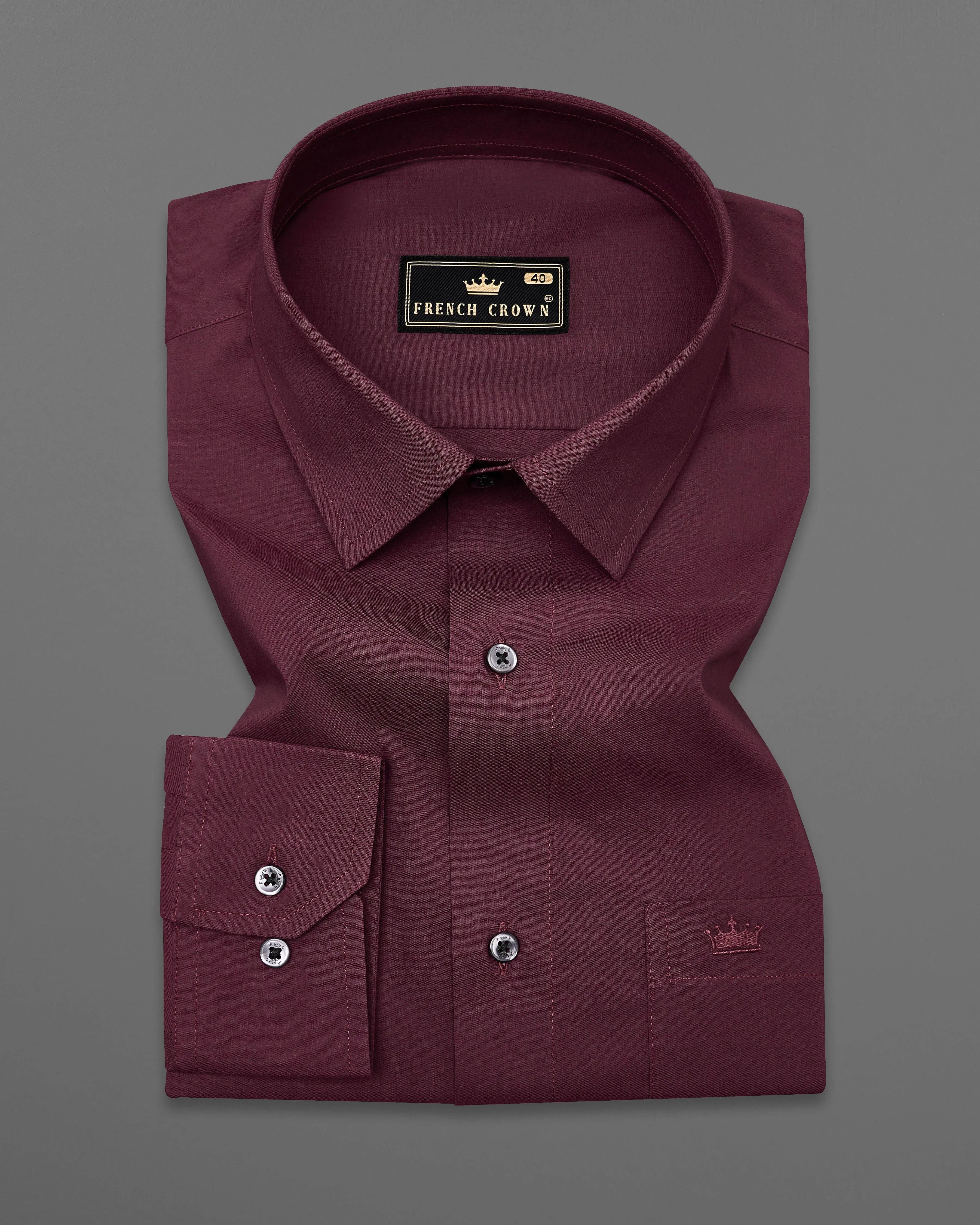 Wine Berry Premium Cotton Shirt sold by French Crown product image thumbnail 3