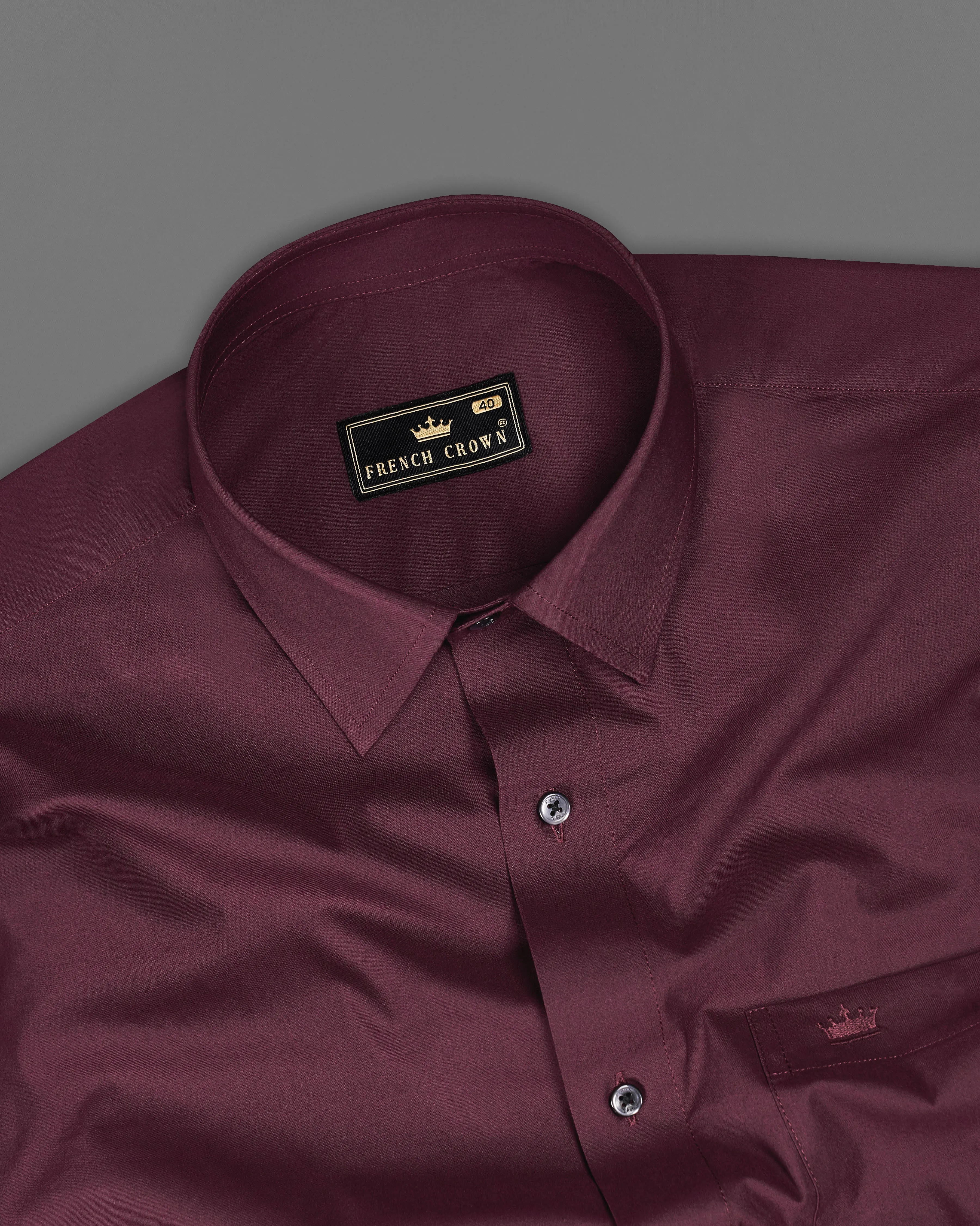 Wine Berry Premium Cotton Shirt sold by French Crown product image thumbnail 4