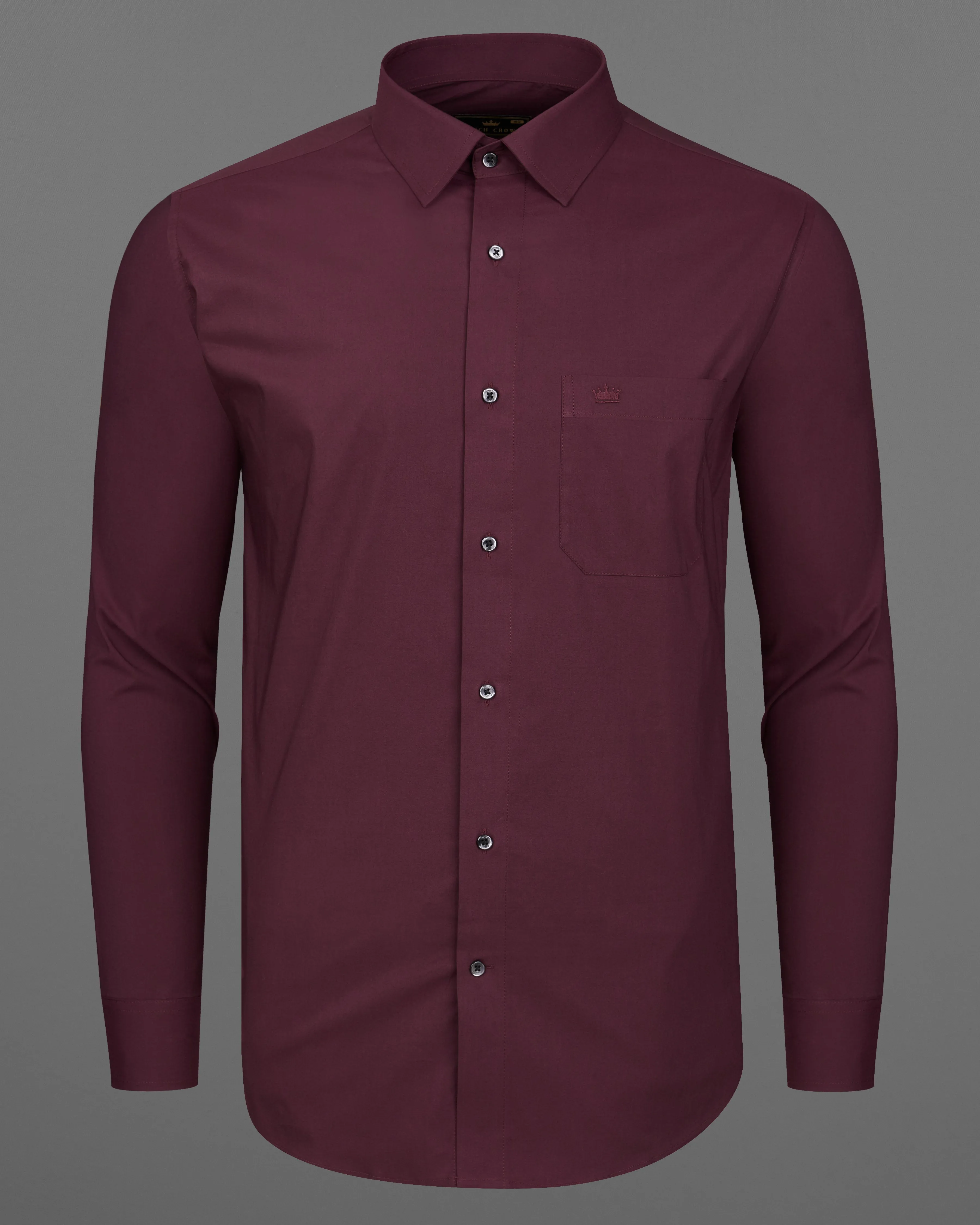 Wine Berry Premium Cotton Shirt sold by French Crown product image thumbnail 5