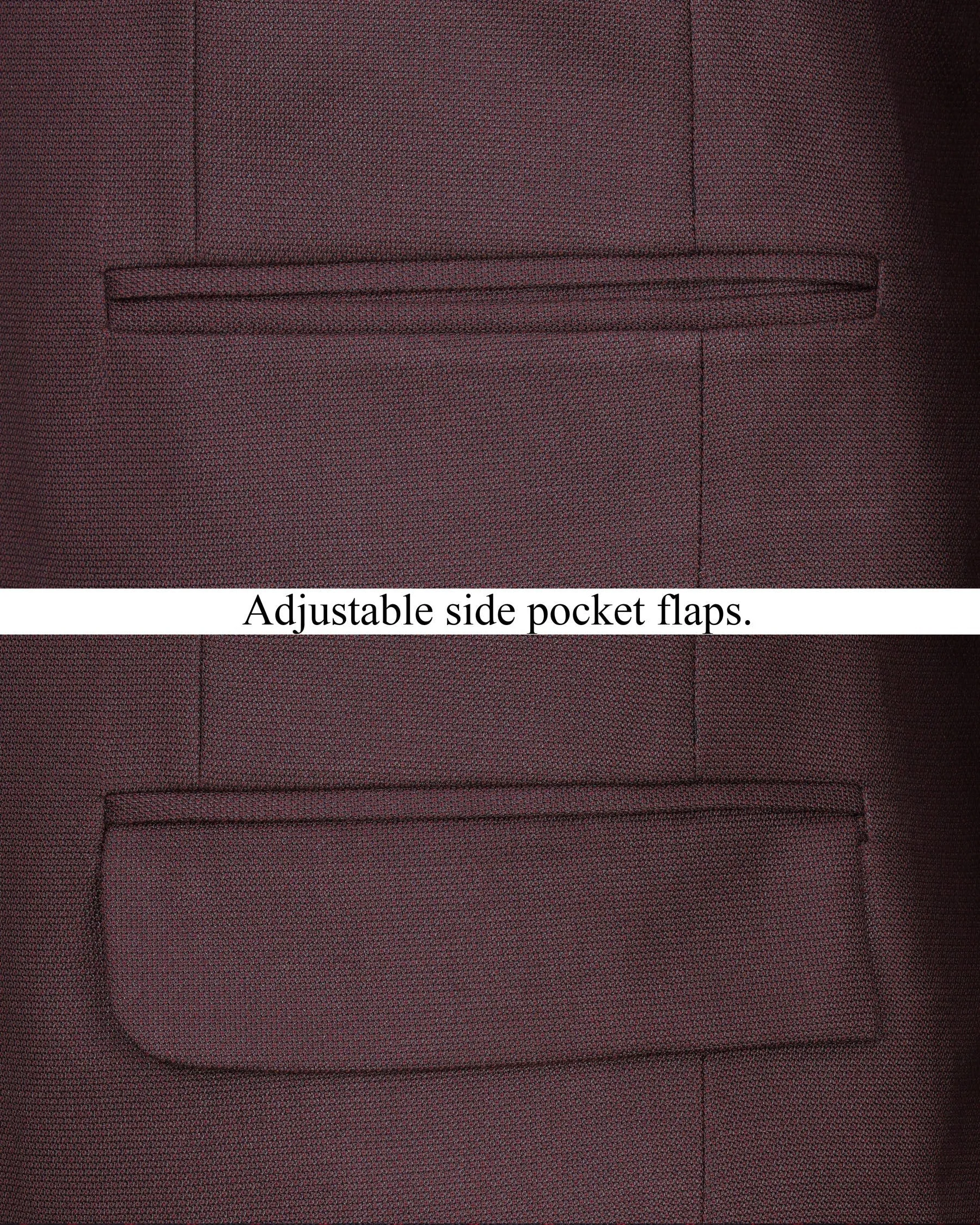 Taupe Maroon Single Breasted Blazer sold by French Crown product image thumbnail 5