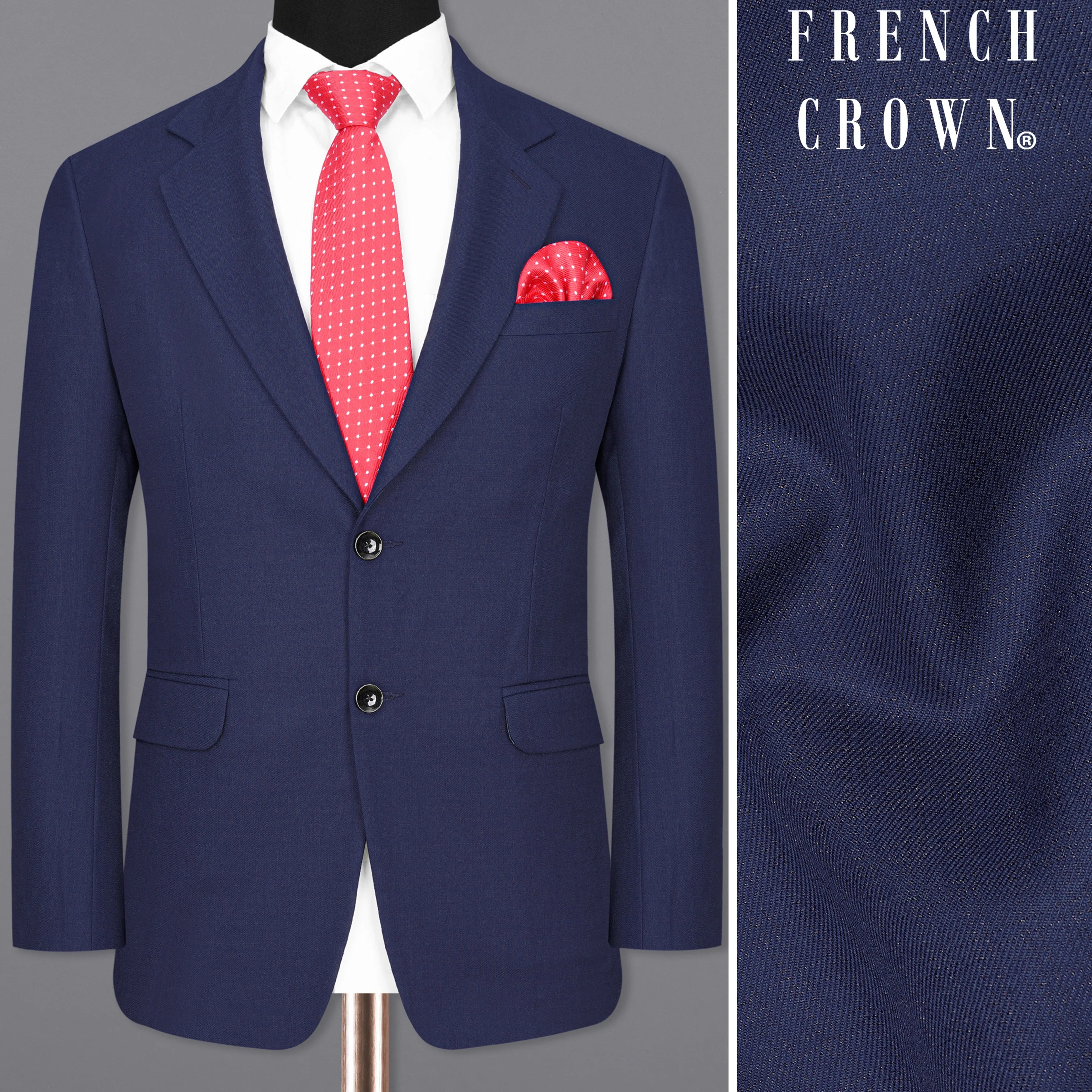 Rhino Blue Single Breasted Blazer sold by French Crown
