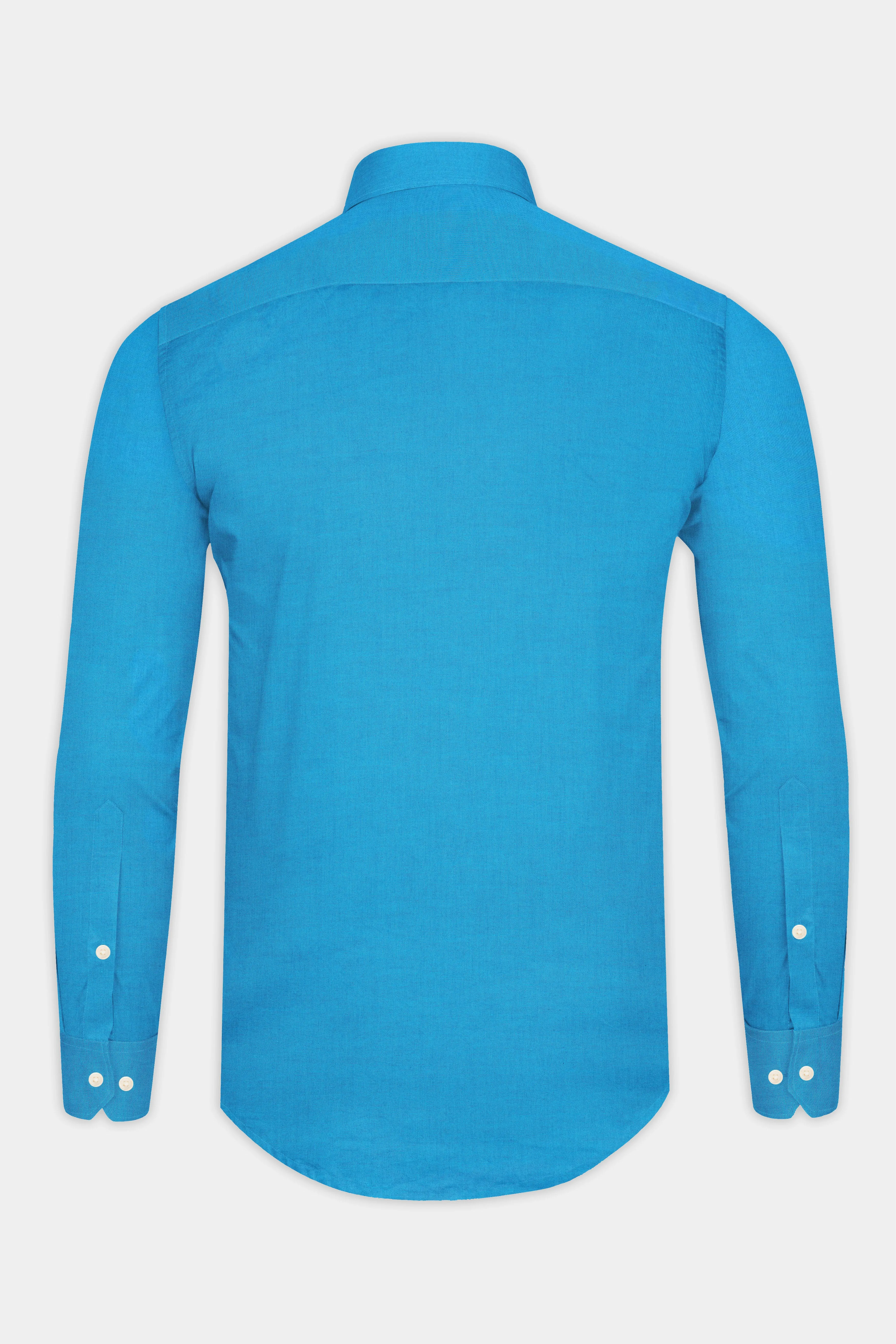 Pelorous Blue Chambray Premium Cotton Shirt sold by French Crown product image thumbnail 5