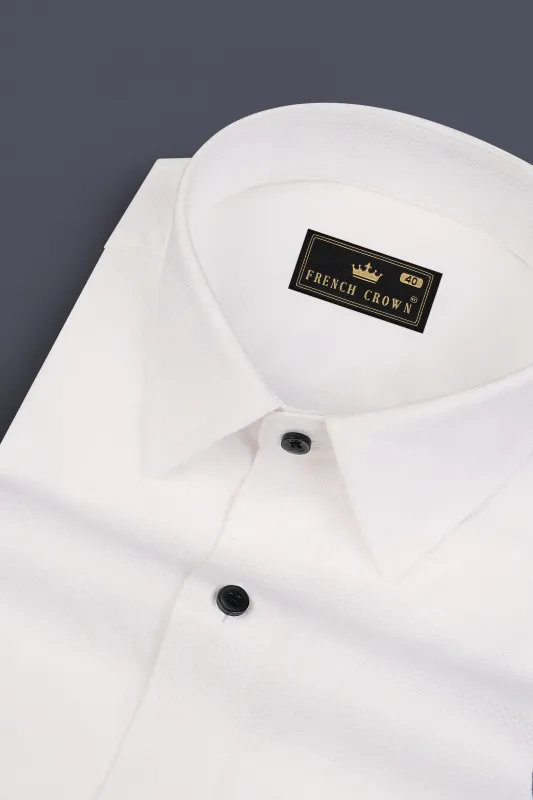 Lily White Dobby Textured Premium Cotton Shirt sold by French Crown