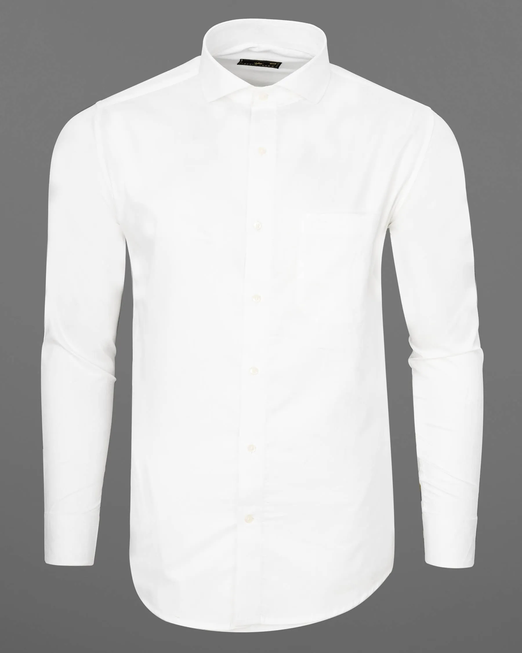Bright White Jacquard Textured Premium Giza Cotton Shirt sold by French Crown product image thumbnail 5