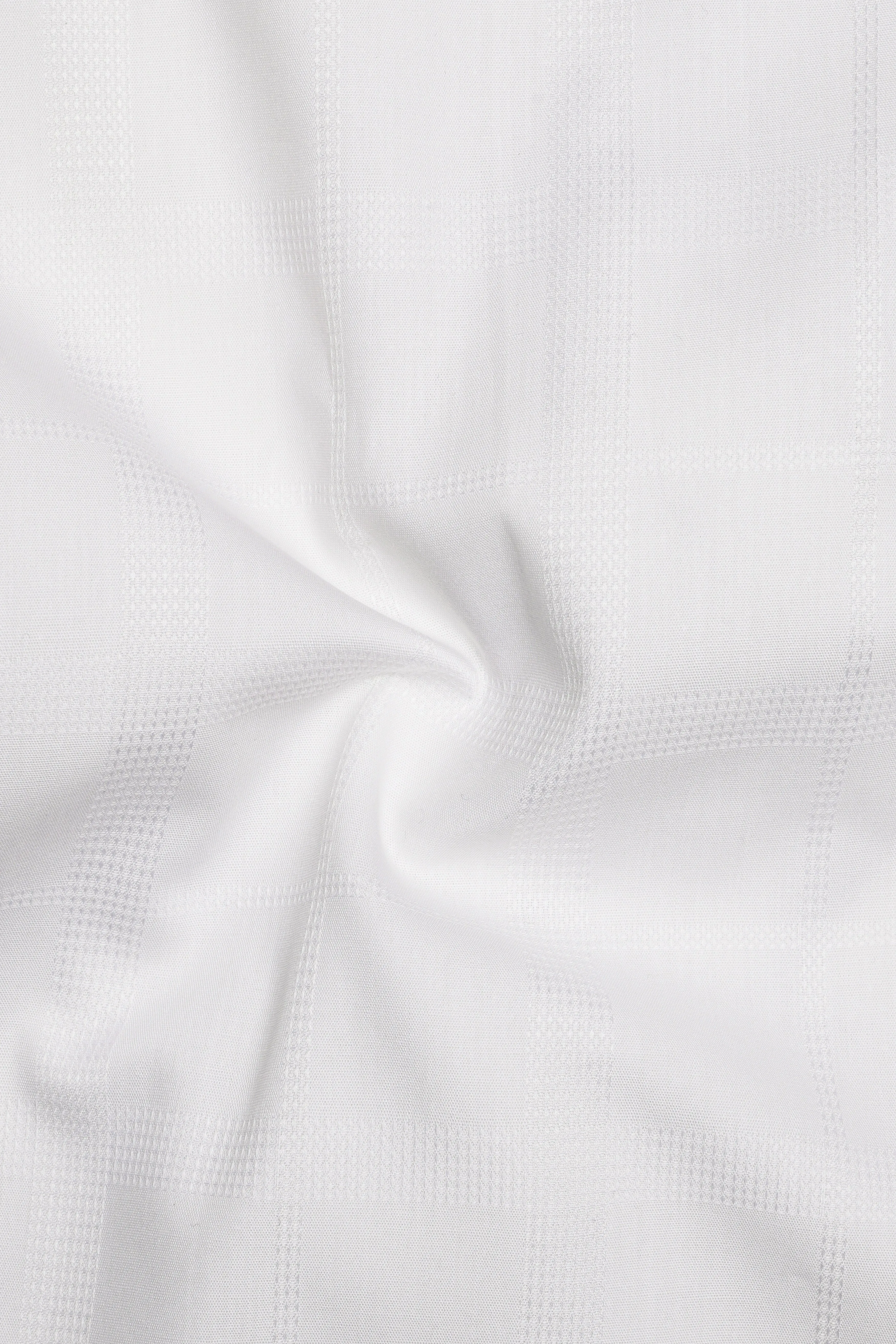 Bright White Dobby Textured Premium Giza Cotton Shirt sold by French Crown product image thumbnail 3