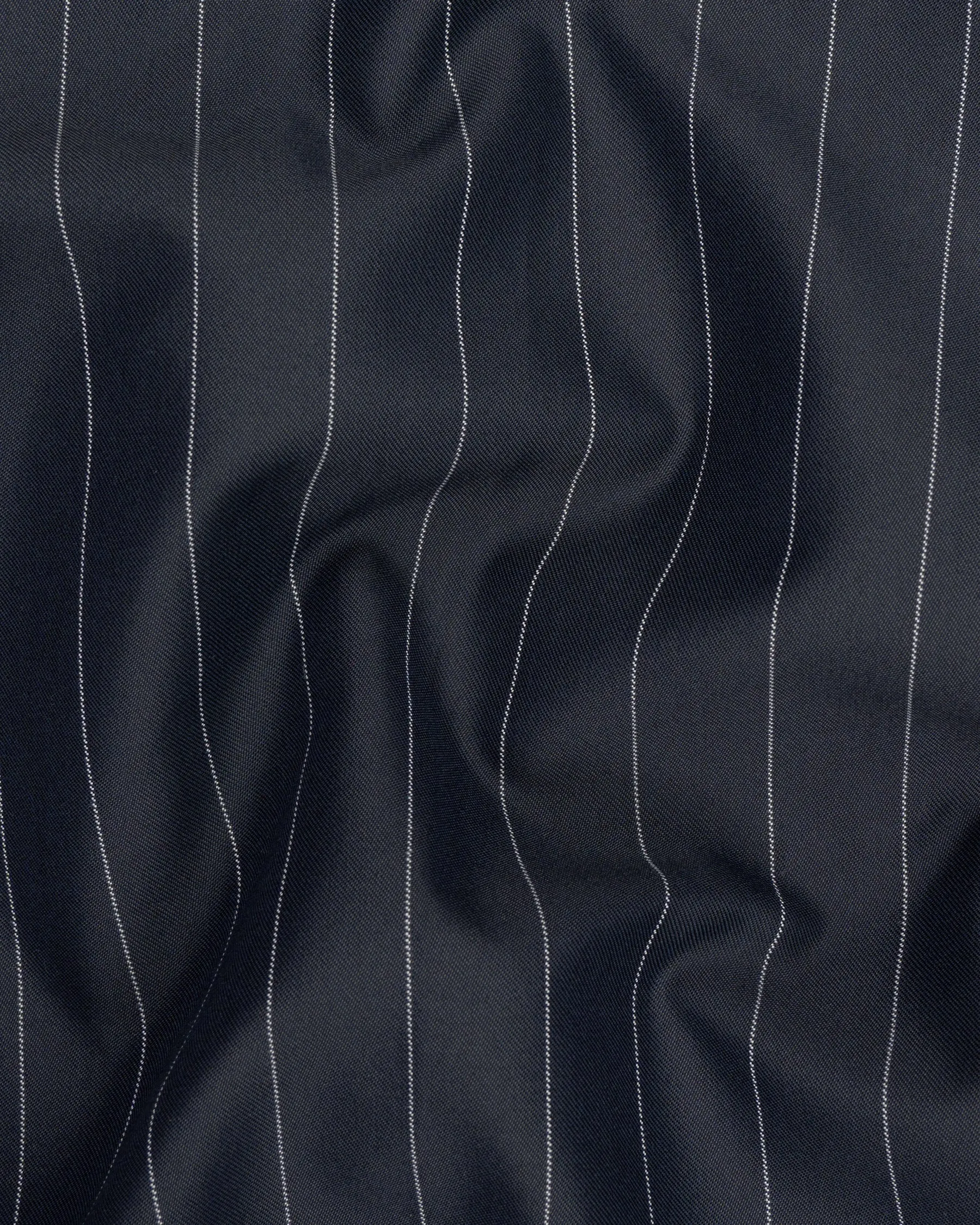 Charcoal Striped Wool Rich Waistcoat sold by French Crown product image thumbnail 3