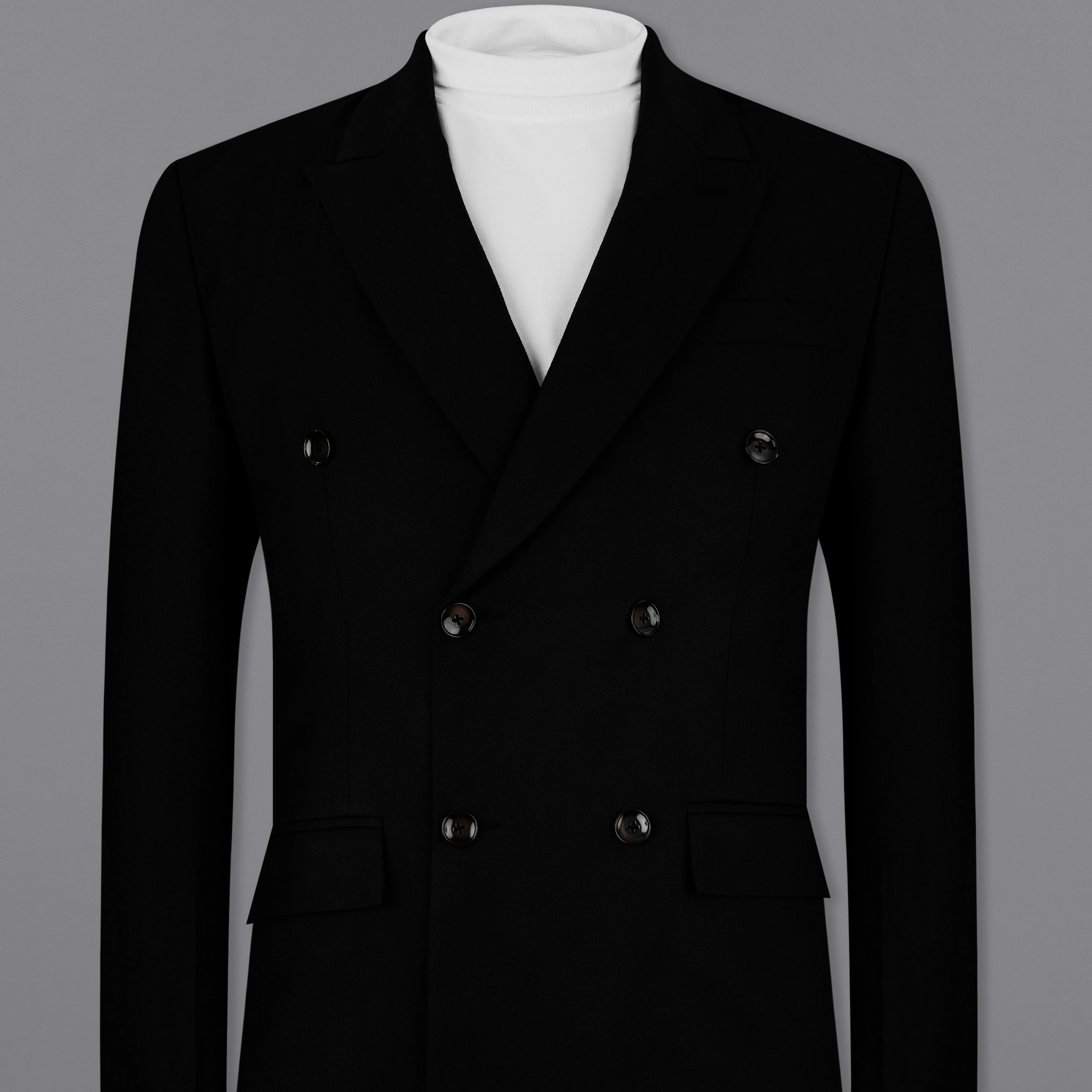 Jade Black Double Breasted Blazer sold by French Crown