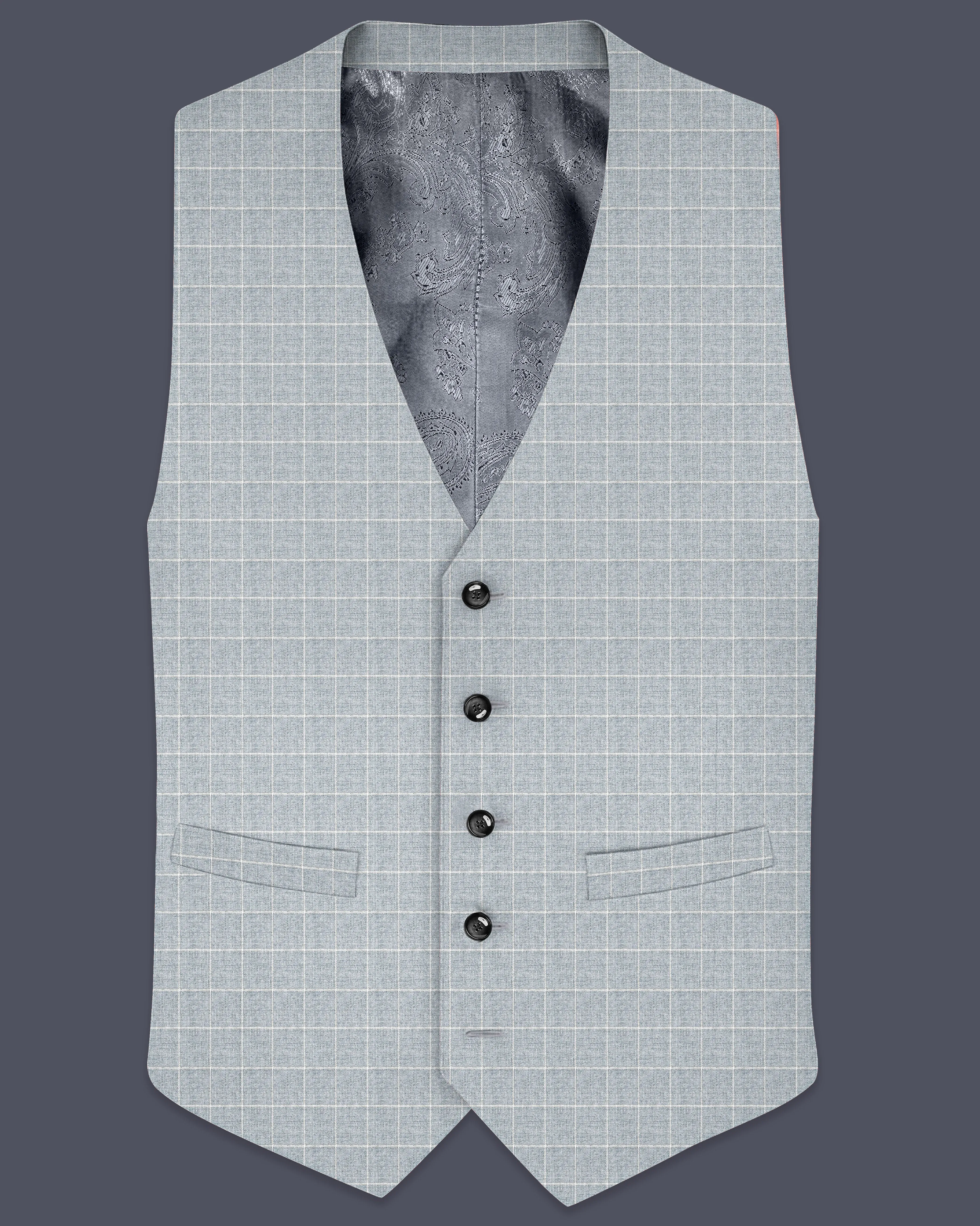 Hurricane Gray Plaid Waistcoat sold by French Crown