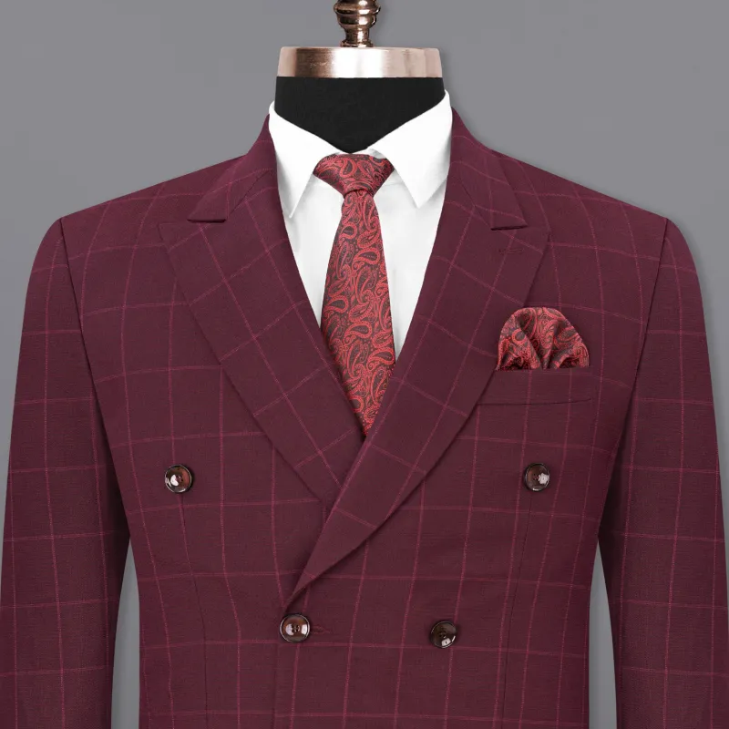 Barossa Windowpane Double Breasted  Blazer sold by French Crown
