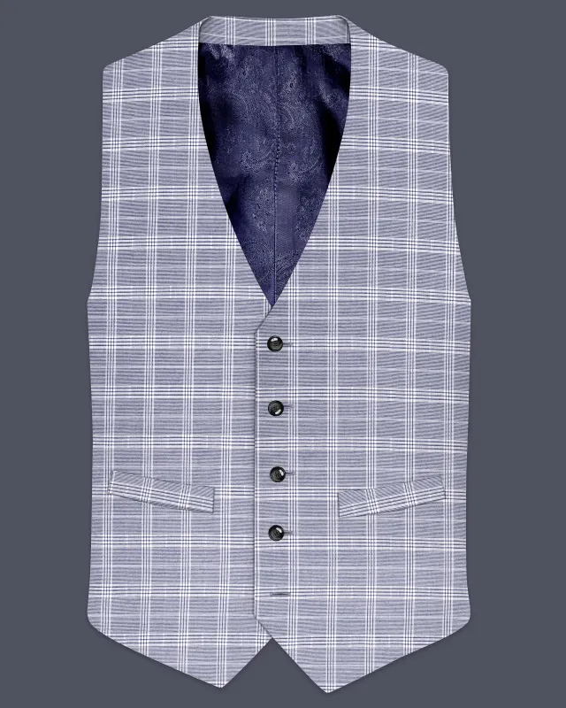 Monsoon Steel Gray Plaid Waistcoat sold by French Crown