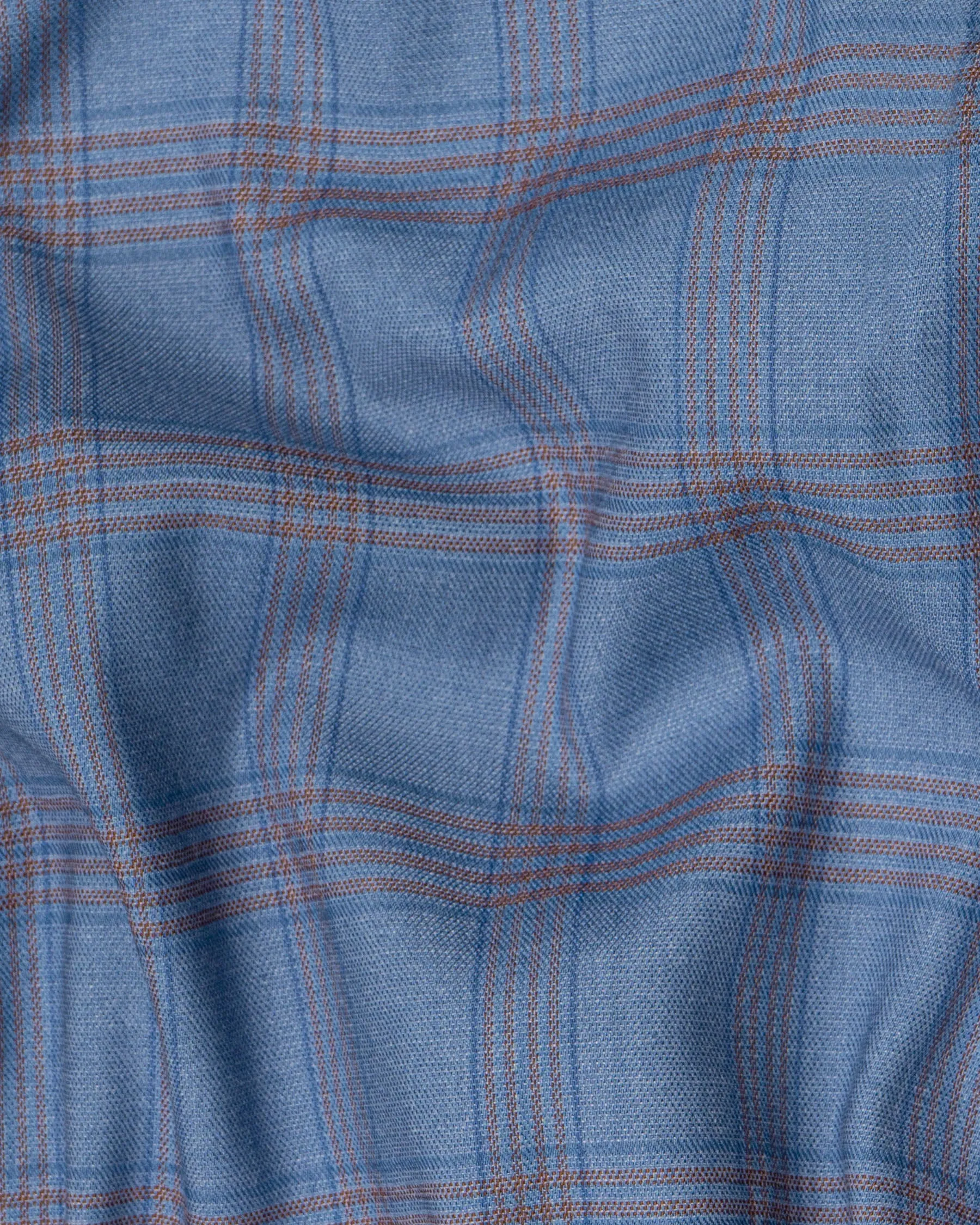 Lynch Light Blue Windowpane Woolrich Tuxedo Blazer sold by French Crown product image thumbnail 3