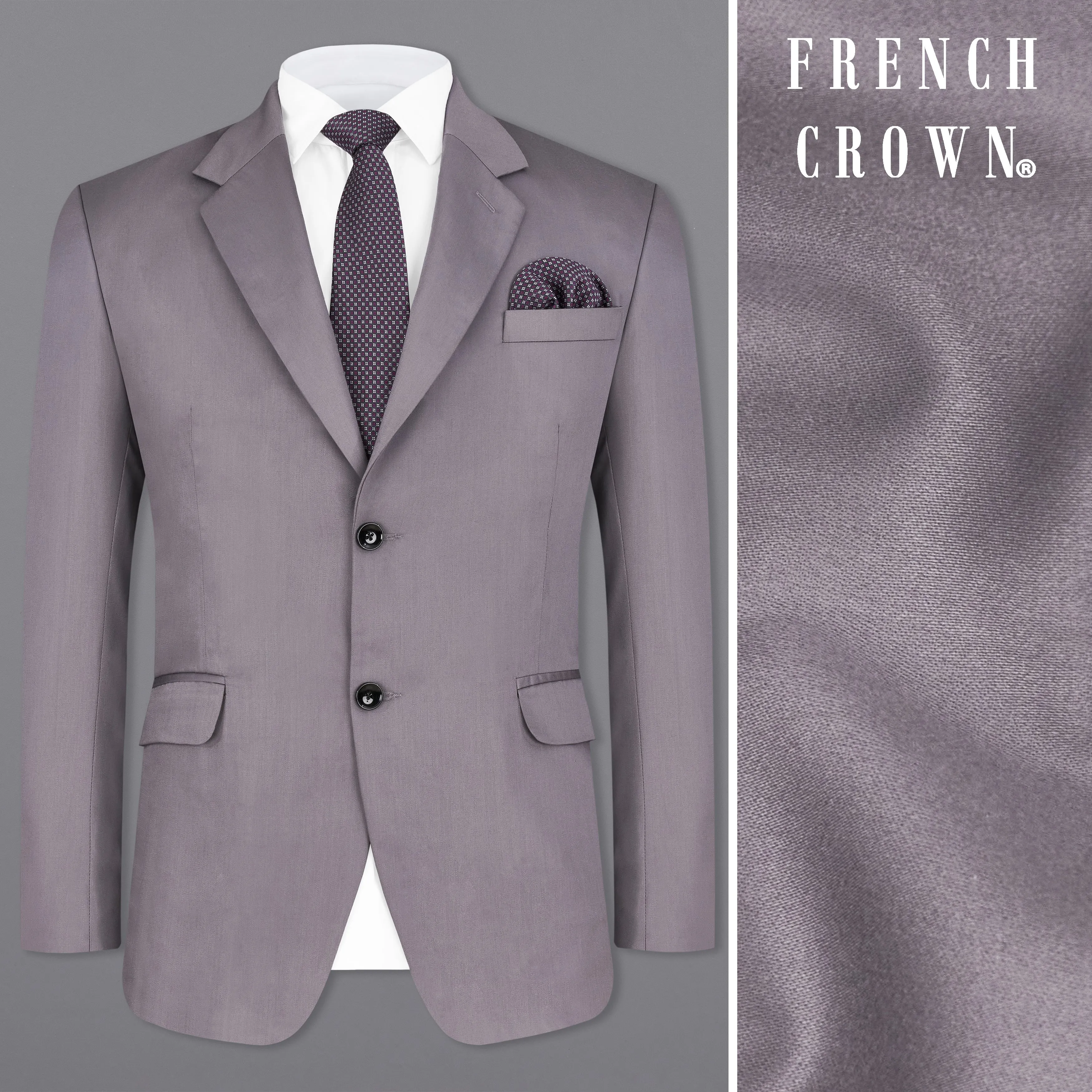 Light Gray Subtle Sheen Single Breasted Blazer sold by French Crown