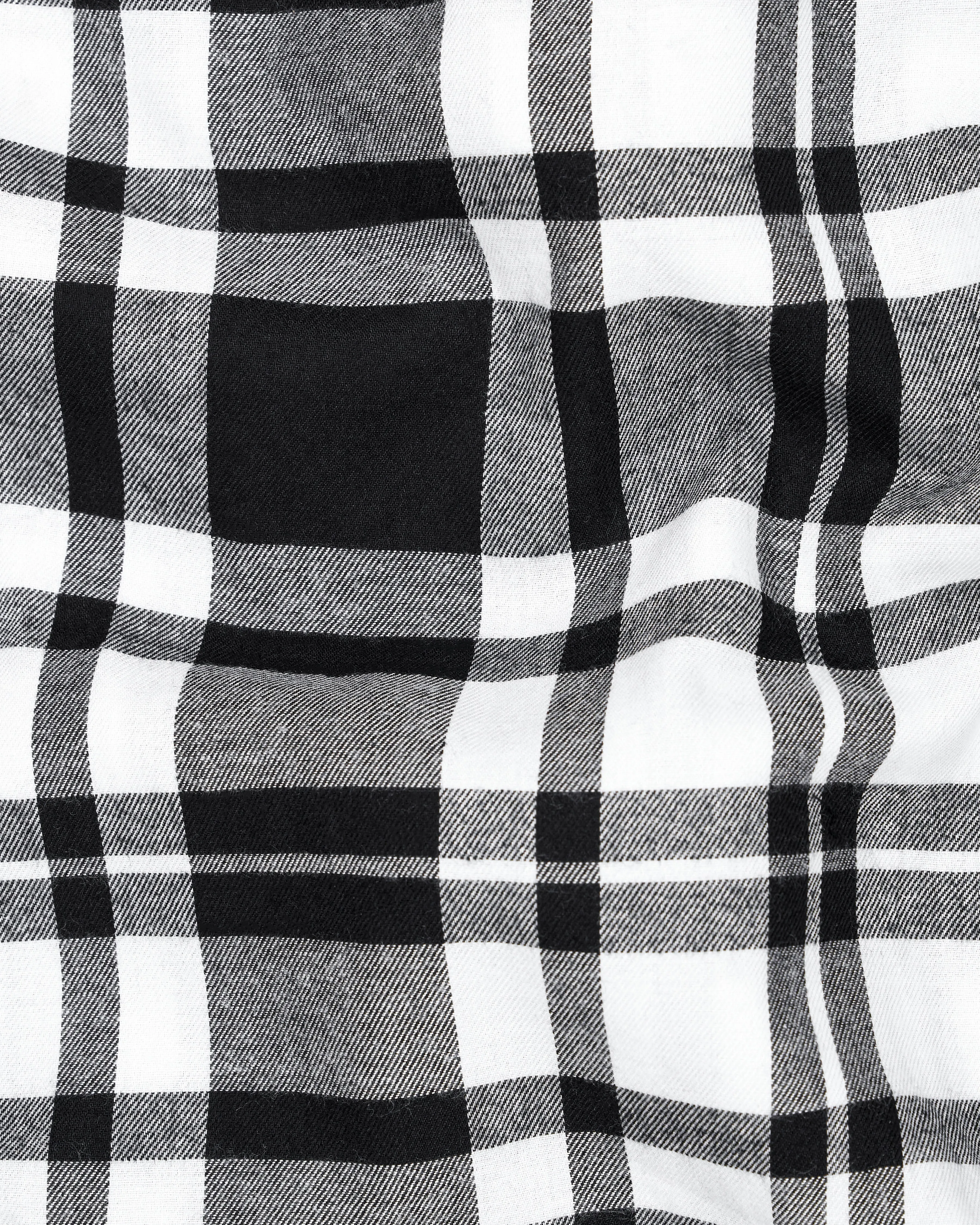Jade Black and White Twill Plaid Premium Cotton Shirt sold by French Crown product image thumbnail 2