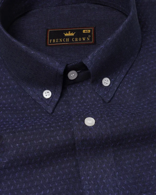 Ebony Clay Blue Luxurious Linen Shirt sold by French Crown