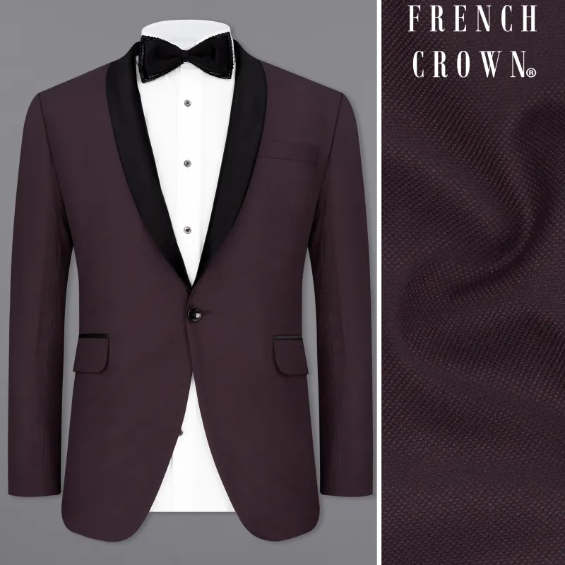 Aubergine Maroon Tuxedo Blazer sold by French Crown
