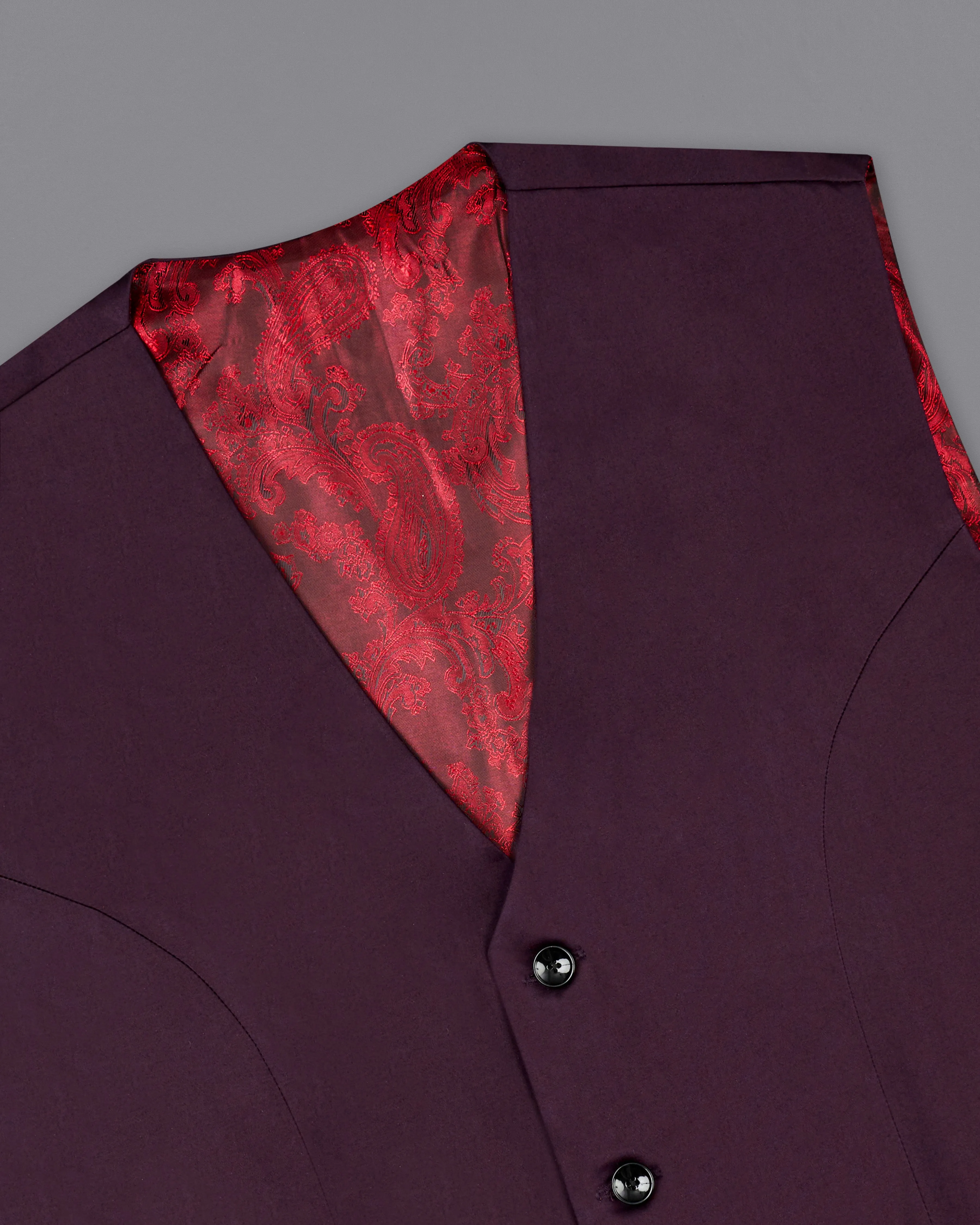 Eclipse Maroon Premium Cotton Waistcoat sold by French Crown product image thumbnail 4