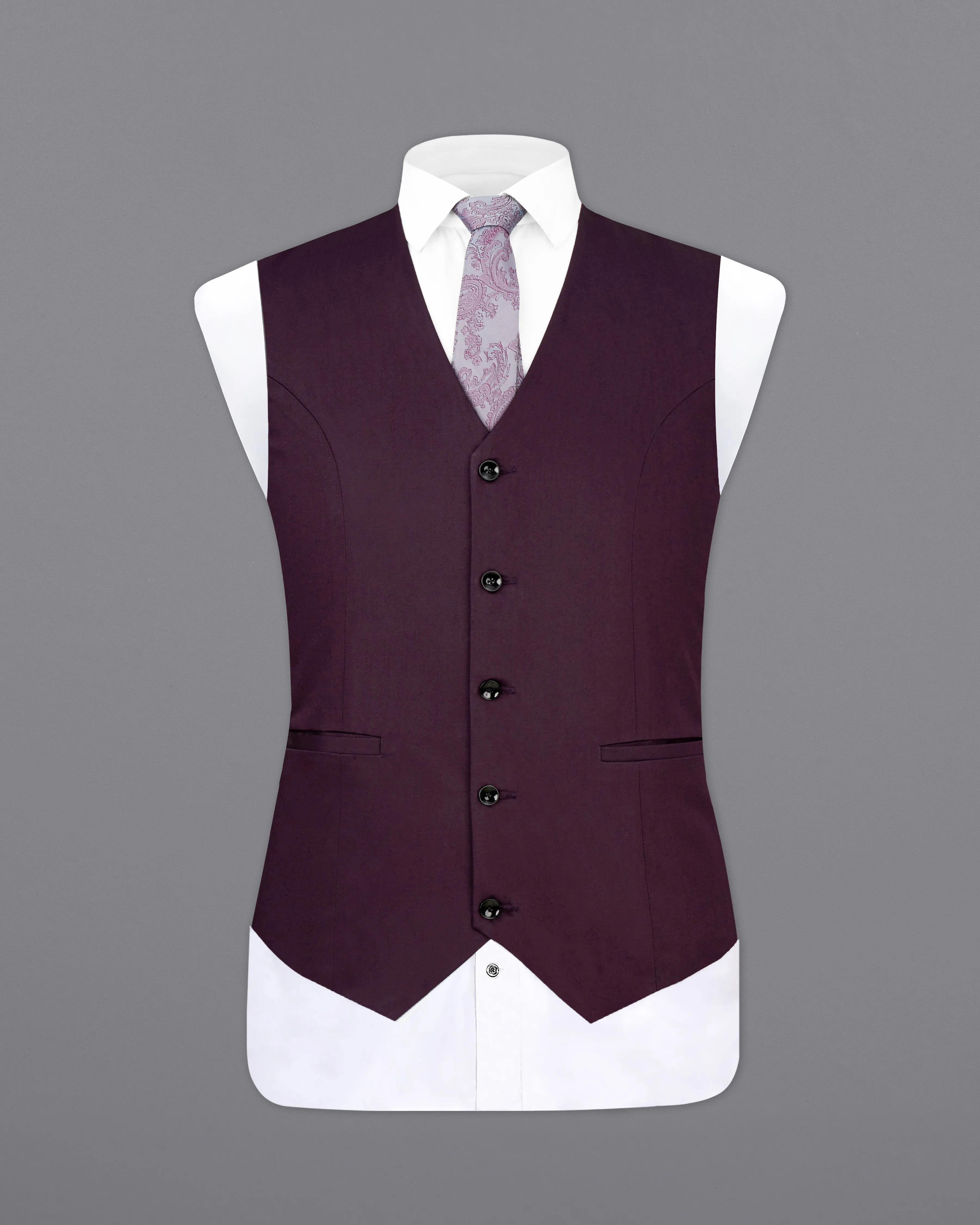 Eclipse Maroon Premium Cotton Waistcoat sold by French Crown product image thumbnail 2