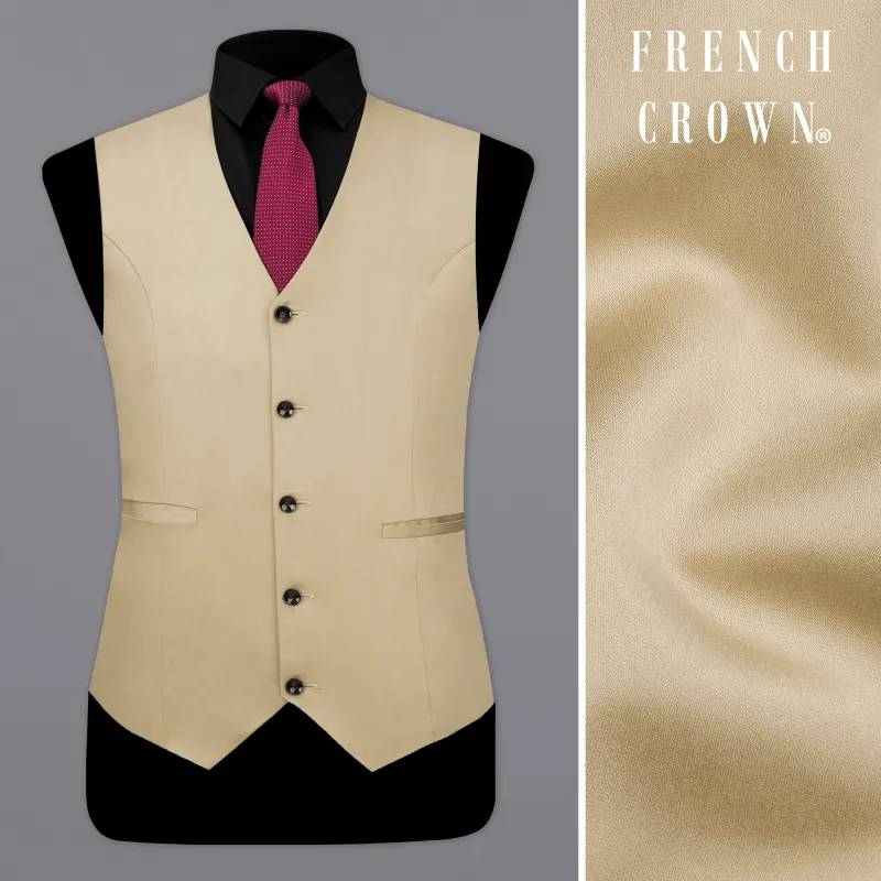 Cream Textured Waistcoat sold by French Crown