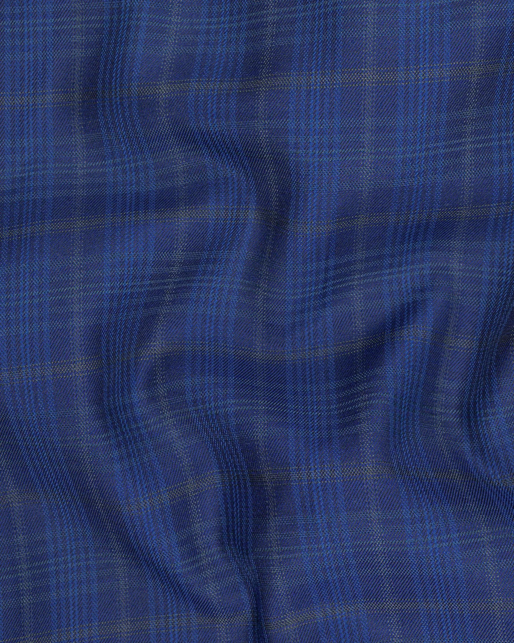 Cloud Burst Blue Plaid Wool Rich Blazer sold by French Crown product image thumbnail 3
