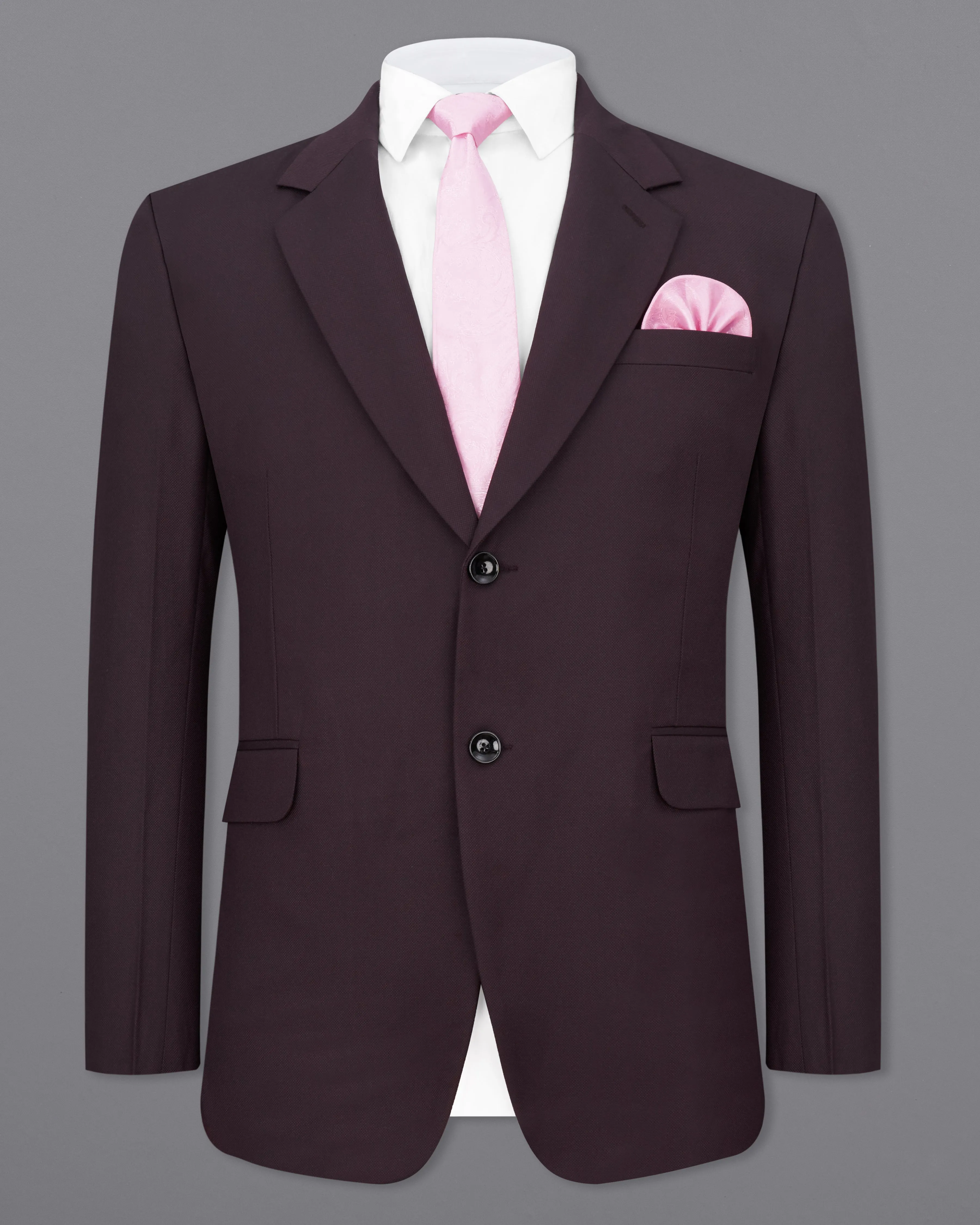 Aubergine Maroon Single Breasted Blazer sold by French Crown product image thumbnail 2
