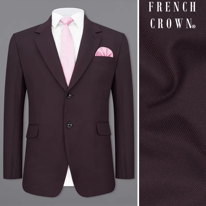 Aubergine Maroon Single Breasted Blazer sold by French Crown
