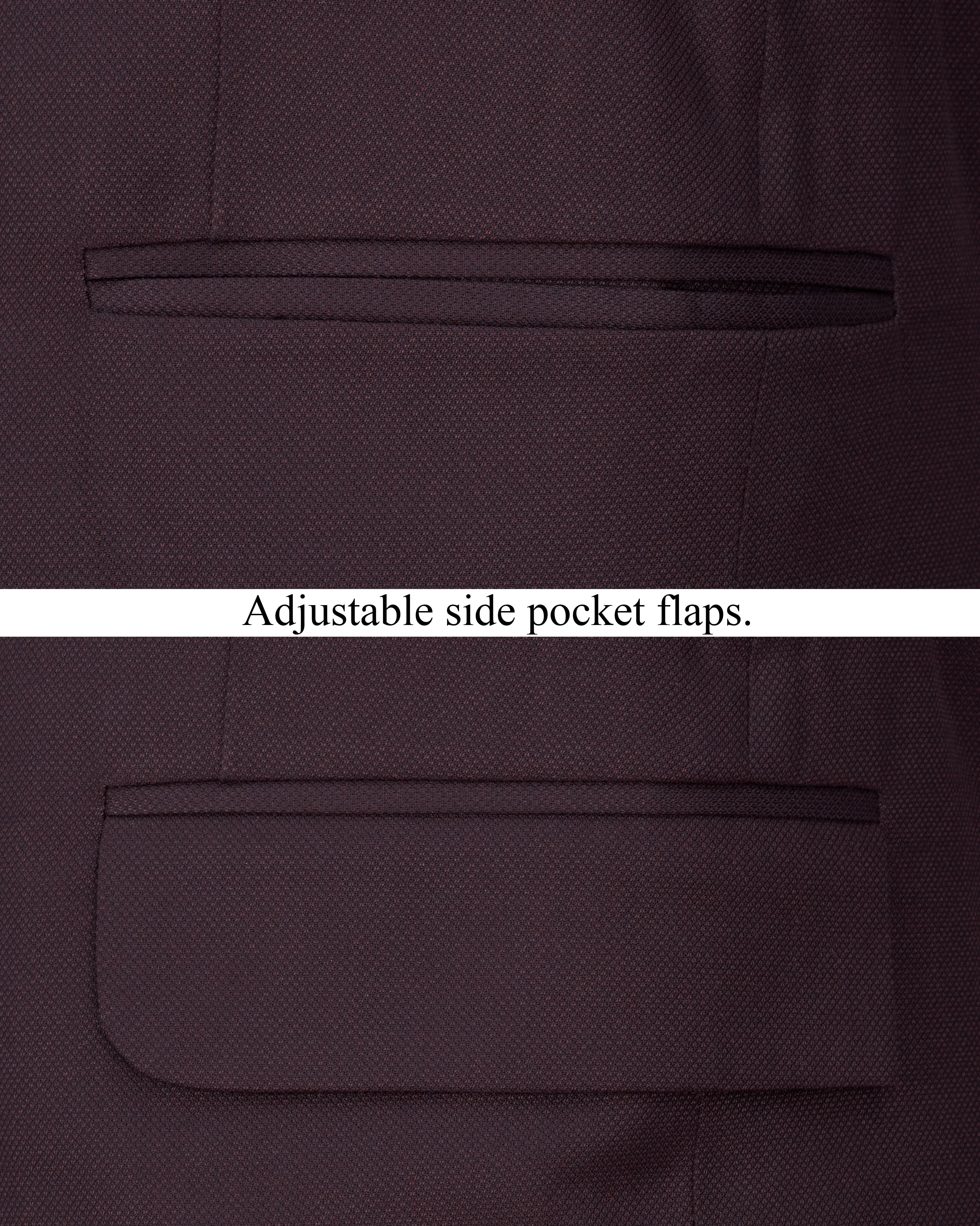 Aubergine Maroon Single Breasted Blazer sold by French Crown product image thumbnail 5