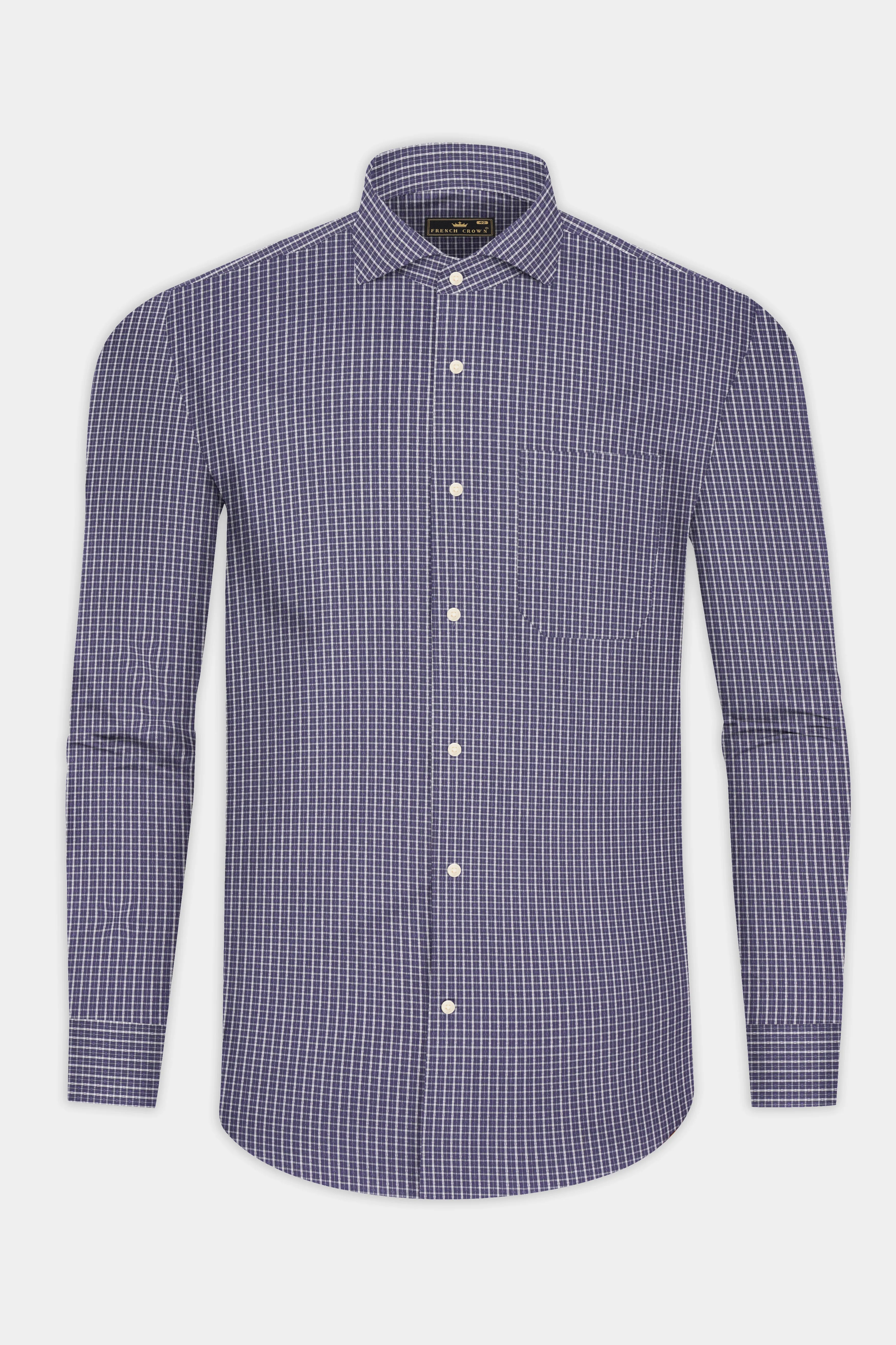 Mountain Mist Checkered Dobby Textured Premium Giza Cotton Shirt sold by French Crown product image thumbnail 4
