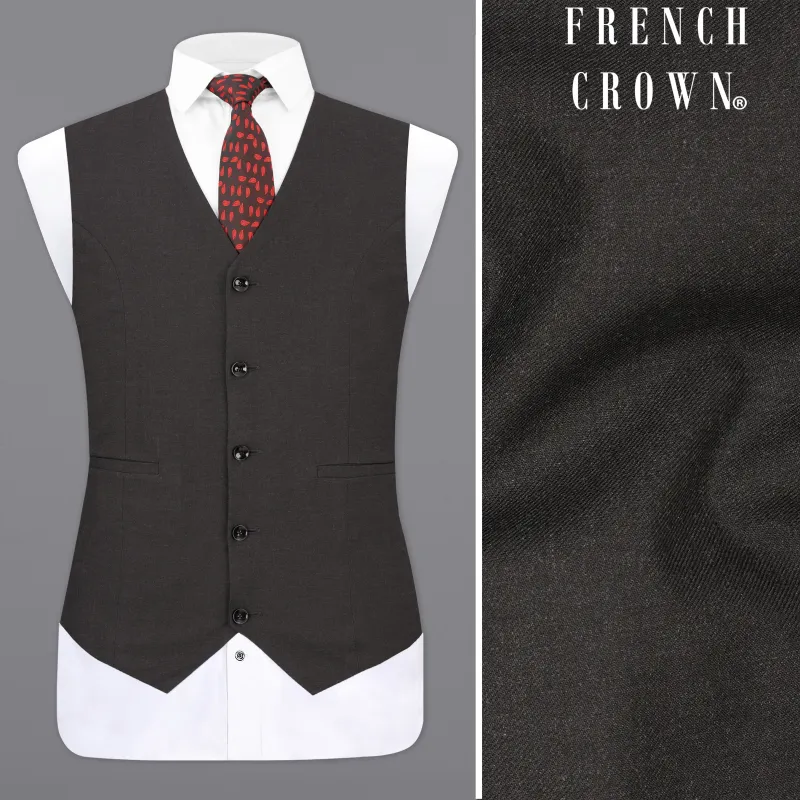 Mine Shaft Gray Wool Rich Designer Waistcoat sold by French Crown