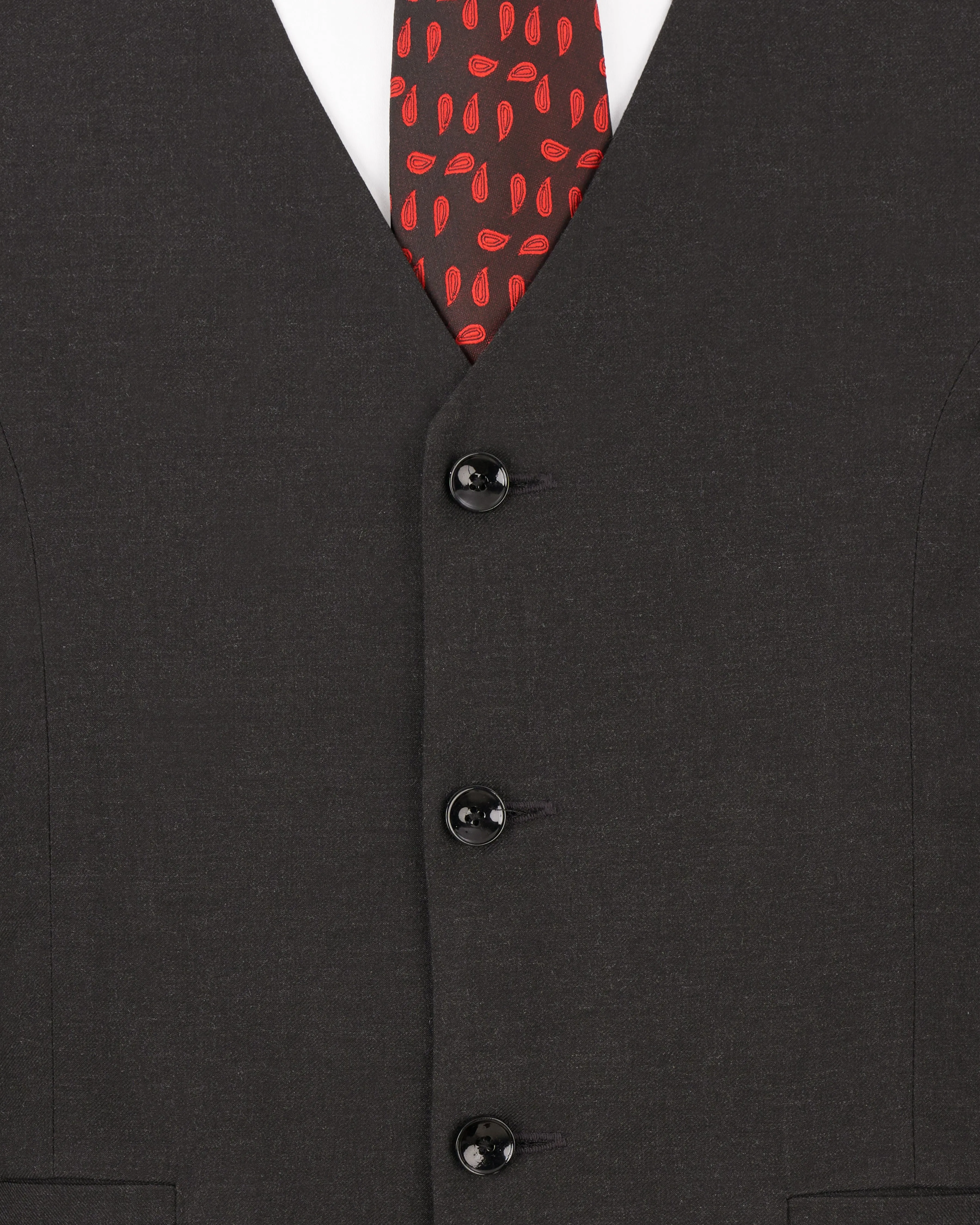 Mine Shaft Gray Wool Rich Designer Waistcoat sold by French Crown product image thumbnail 5