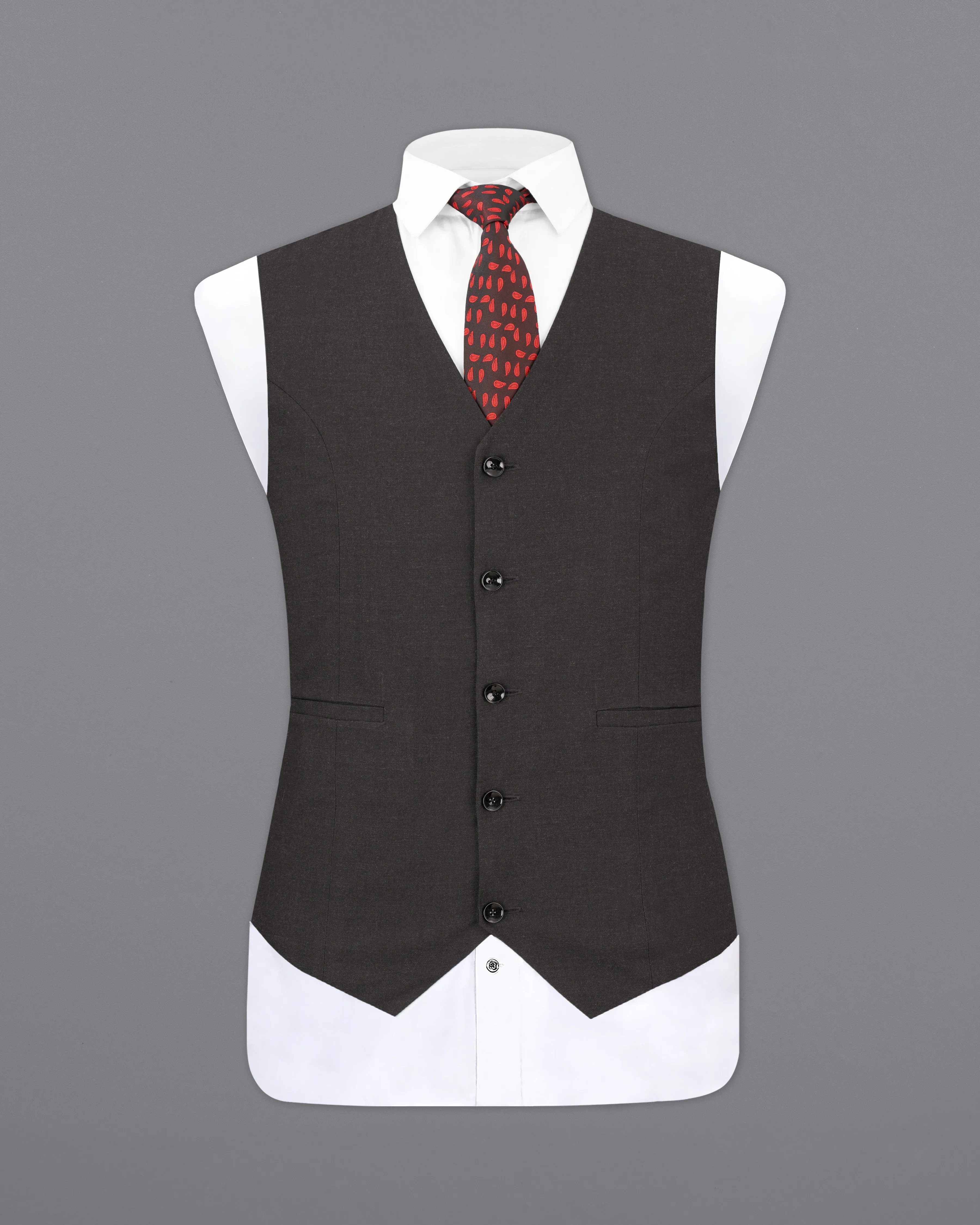 Mine Shaft Gray Wool Rich Designer Waistcoat sold by French Crown product image thumbnail 2