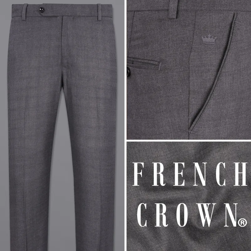 Gravel Gray Textured Pant sold by French Crown