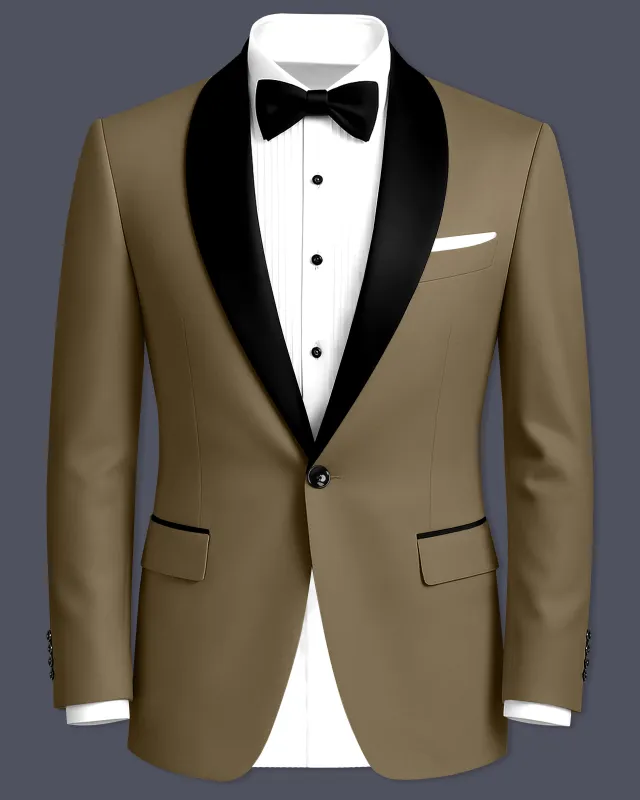 Khaki Brown Tuxedo Blazer sold by French Crown