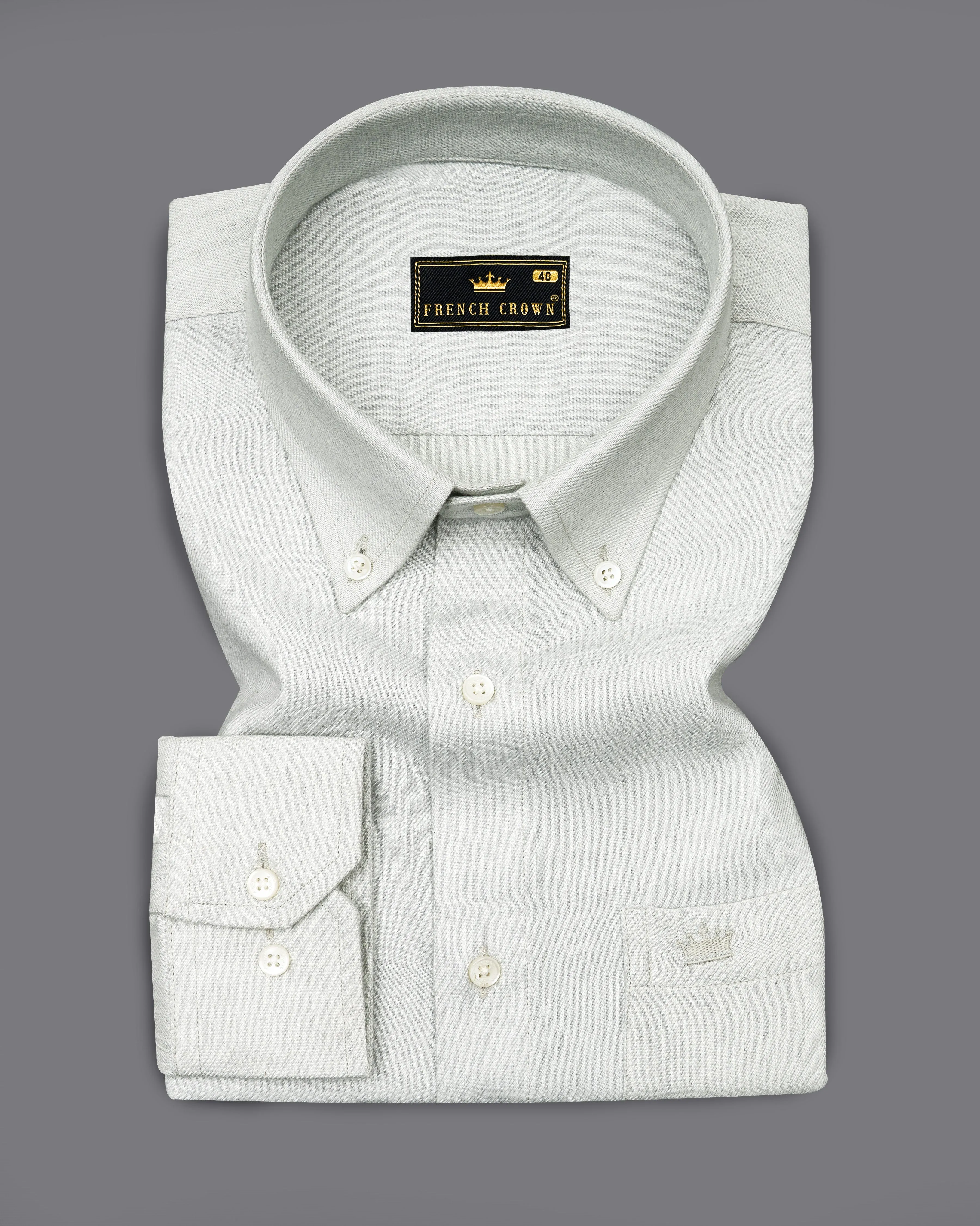 Surf Crest Green Button-Down Flannel Shirt sold by French Crown product image thumbnail 3