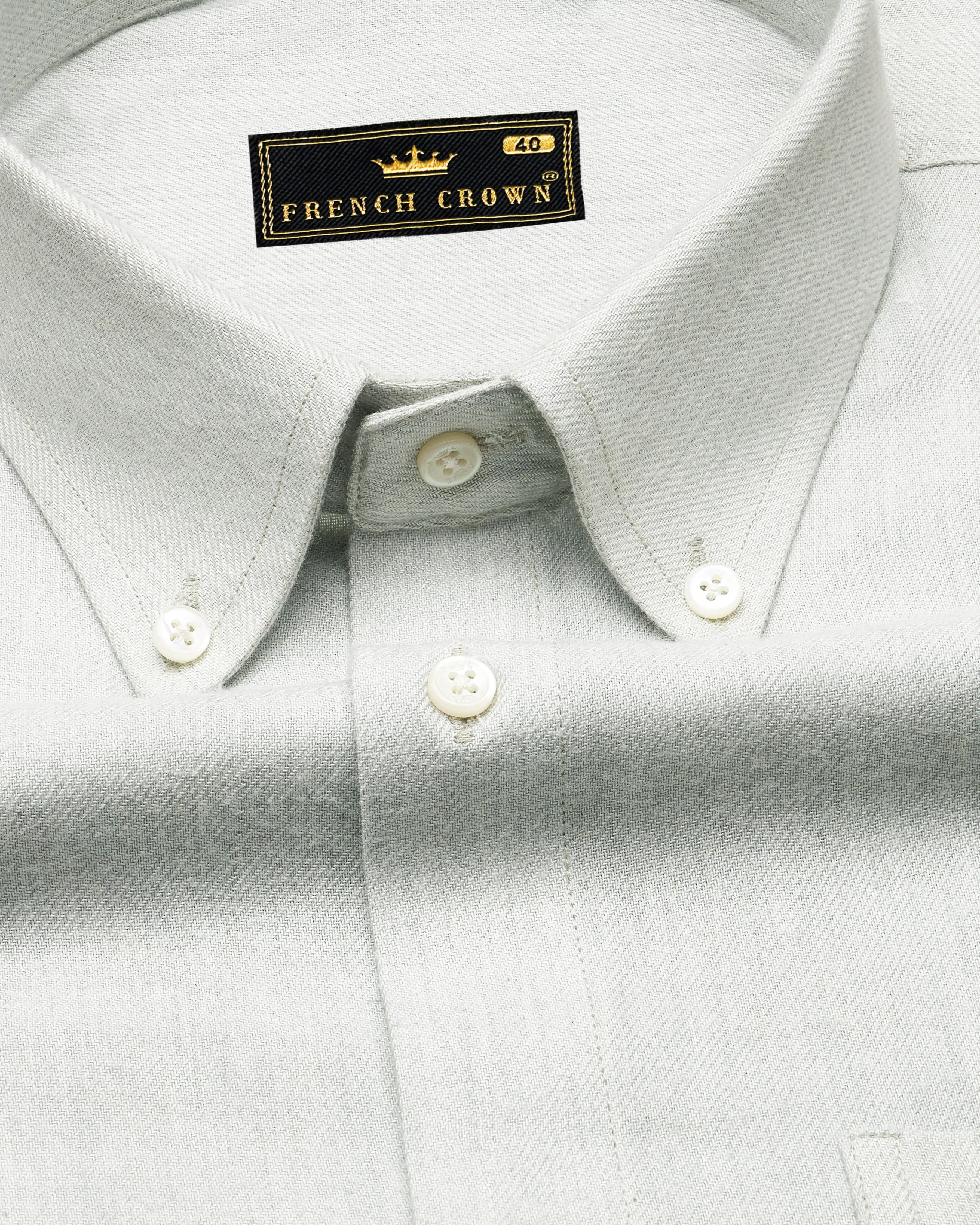 Surf Crest Green Button-Down Flannel Shirt sold by French Crown