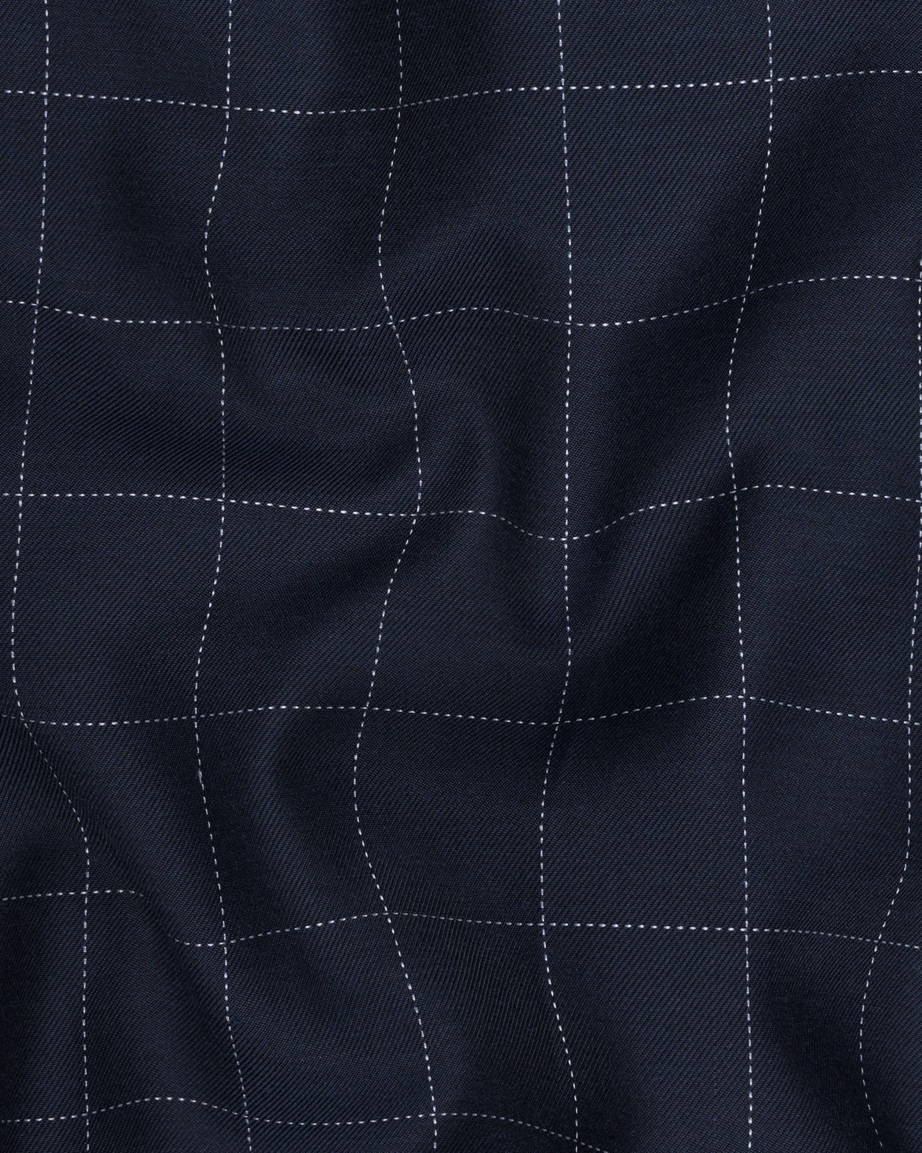 Shark Blue windowpane Wool Rich Waistcoat sold by French Crown product image thumbnail 3