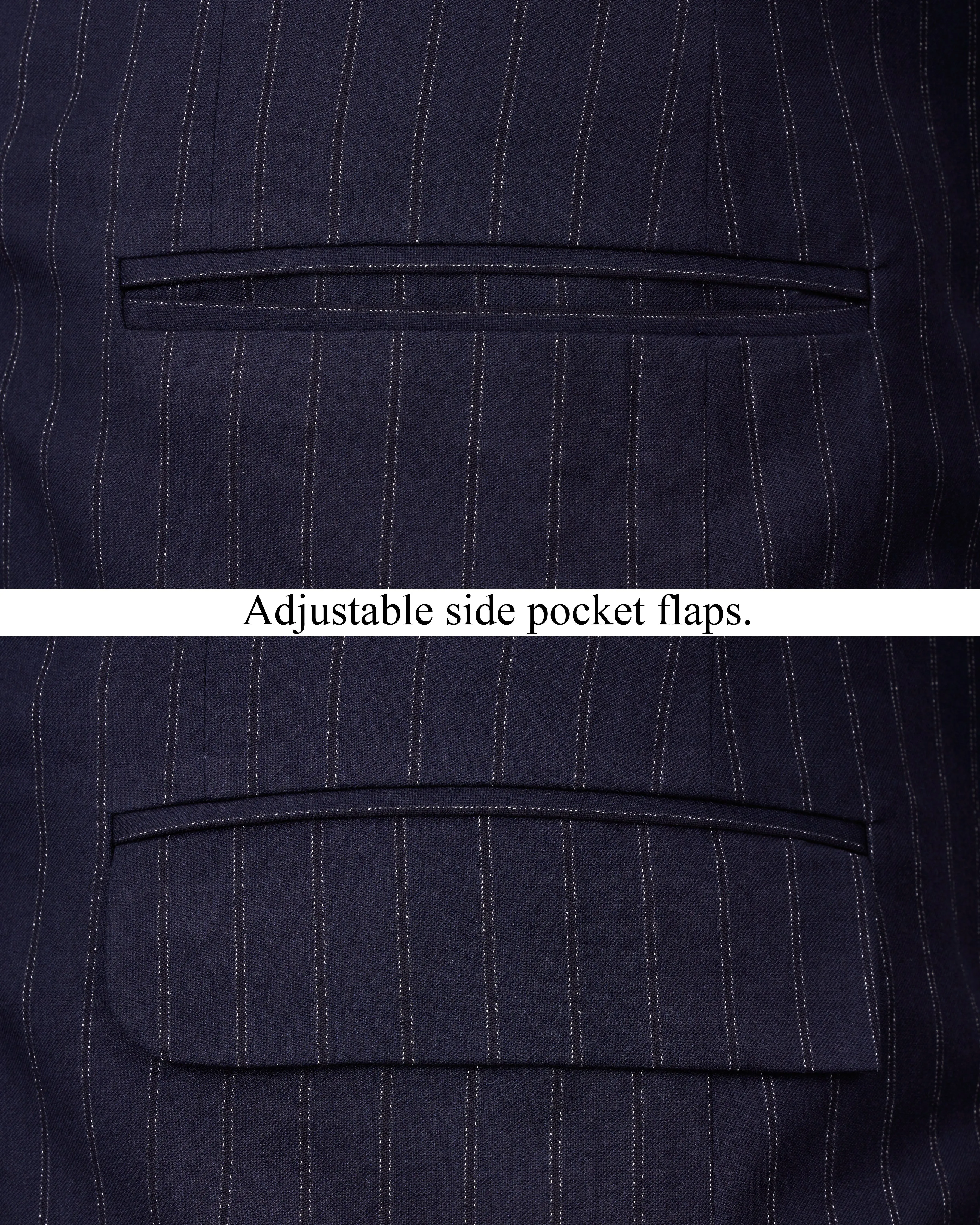 Mirage Blue Striped Blazer sold by French Crown product image thumbnail 5