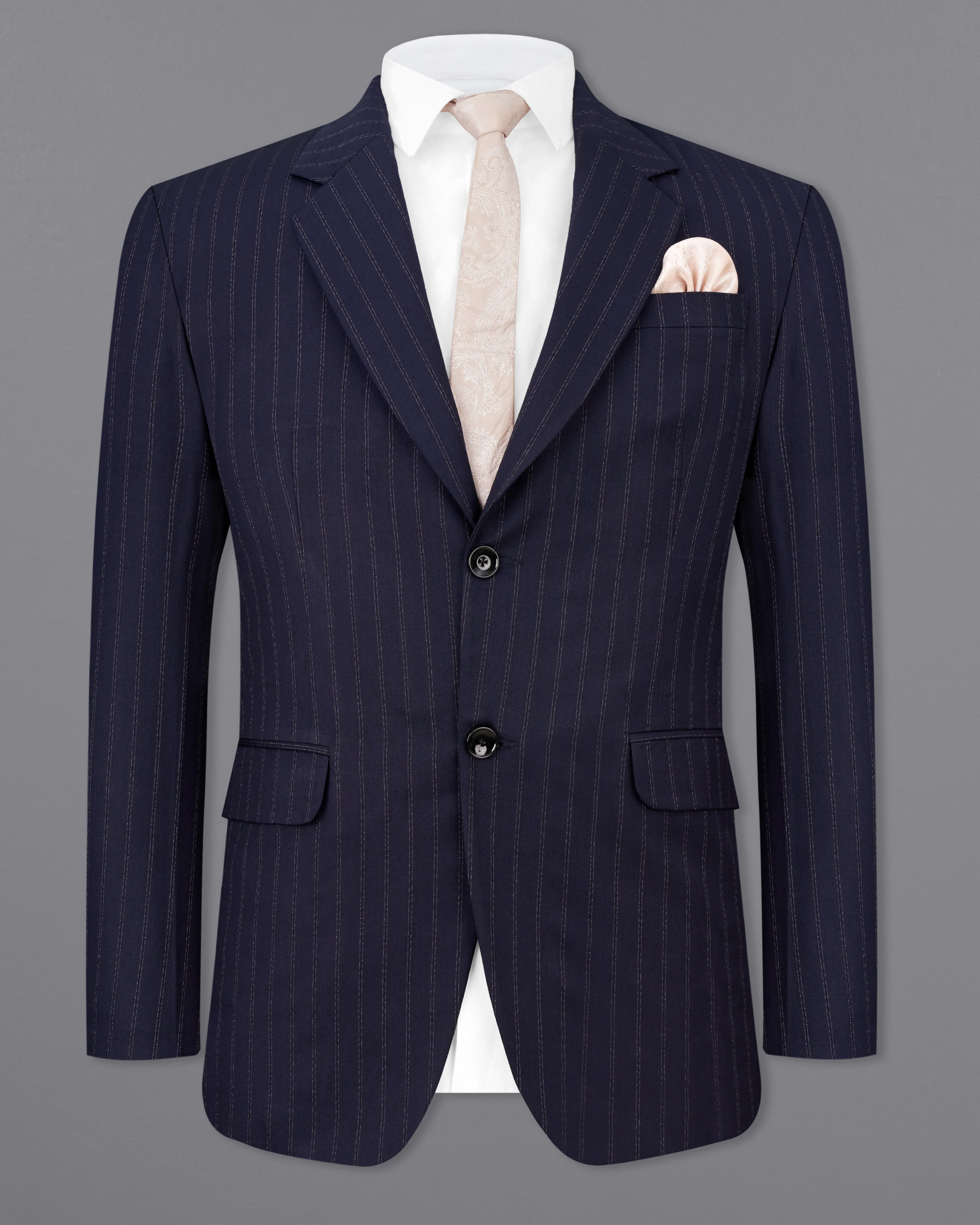 Mirage Blue Striped Blazer sold by French Crown product image thumbnail 2