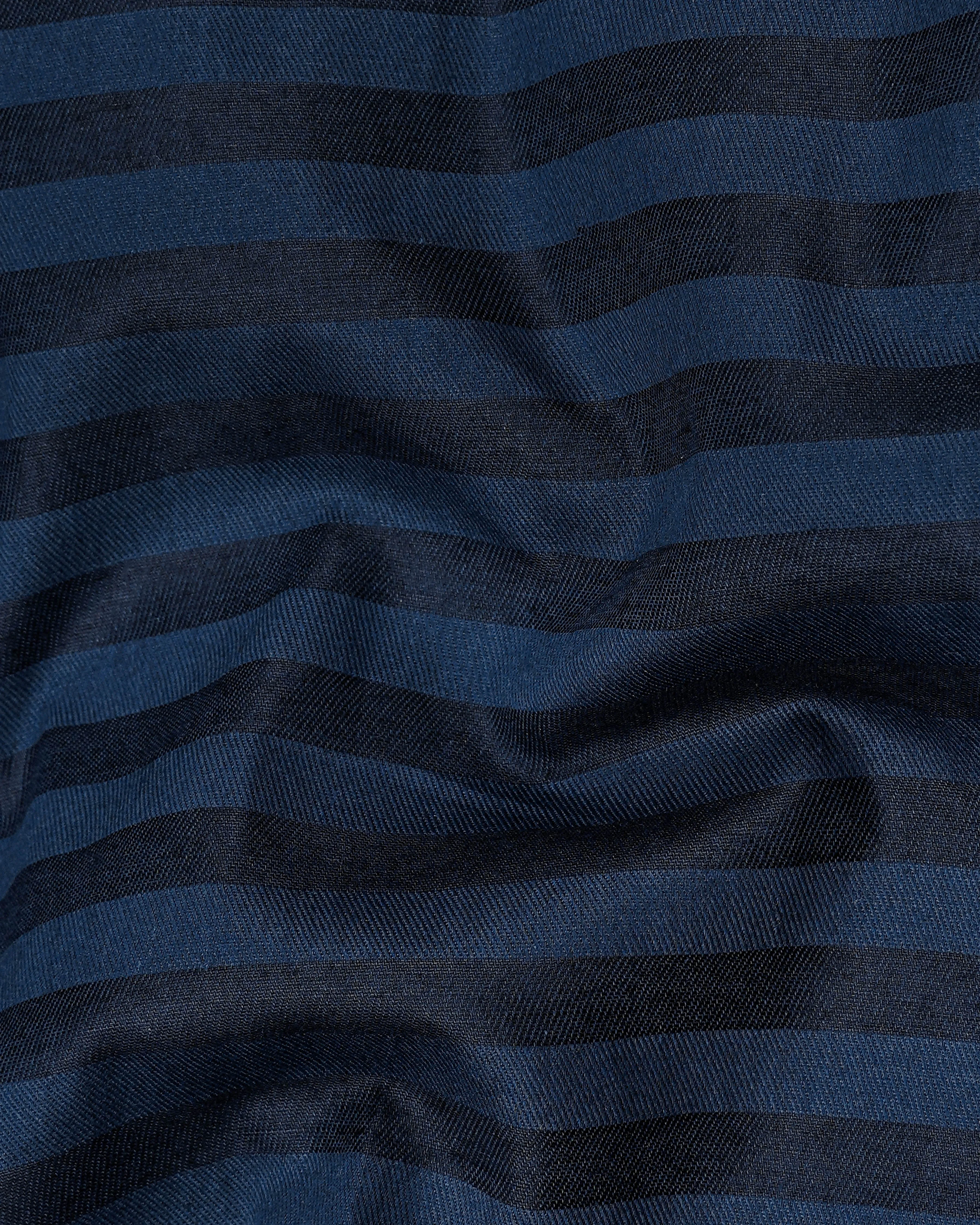 Cloud Burst Blue Twill Striped Premium Cotton Shirt sold by French Crown product image thumbnail 2