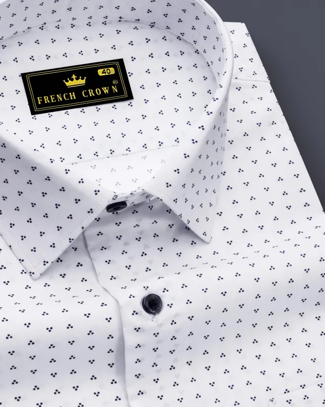 Bright White Printed Premium Cotton Shirt sold by French Crown
