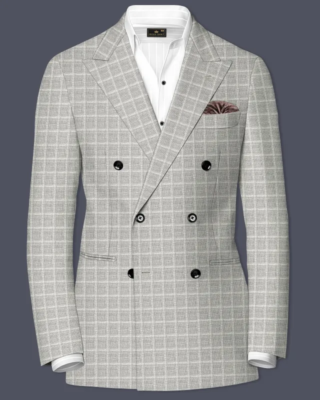 Timberwolf light Brown Plaid Double Breasted Blazer sold by French Crown