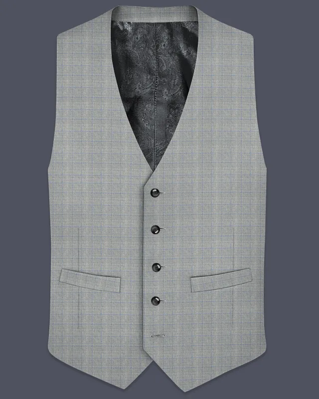 Pale Slate Plaid Woolrich Sports Waistcoat sold by French Crown